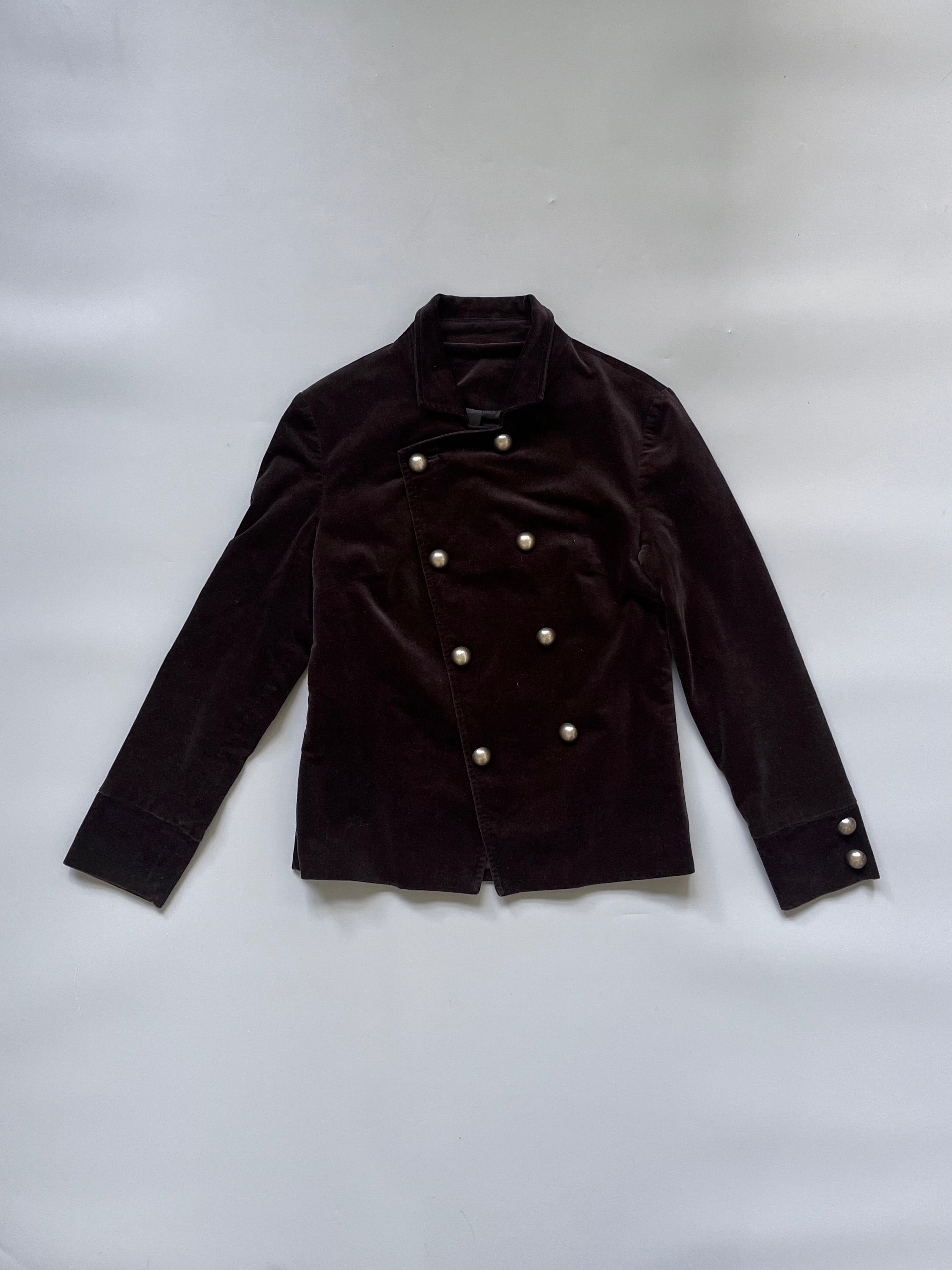 Made in Japan Black Velvet Buttons Coat