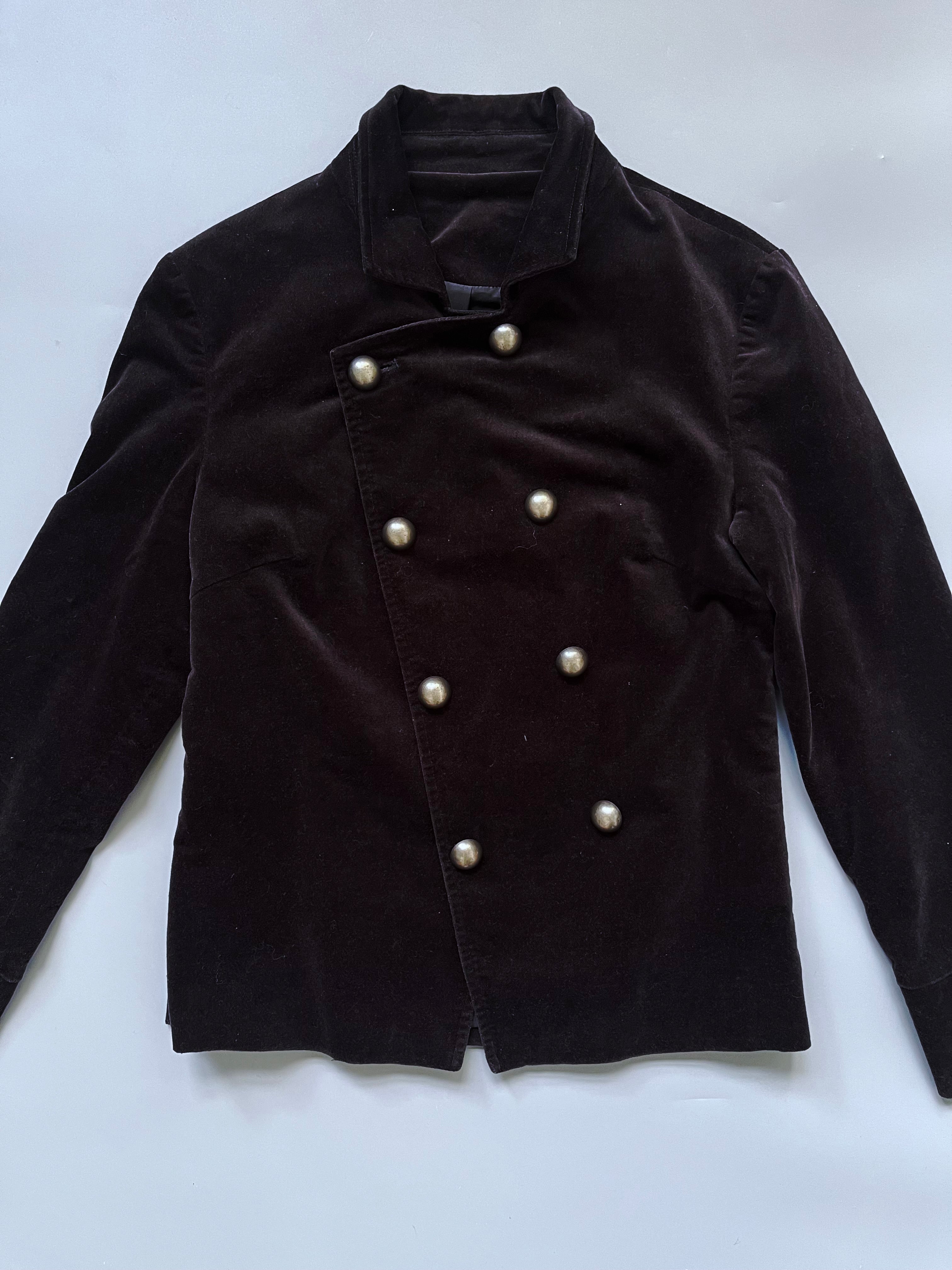 Made in Japan Black Velvet Buttons Coat