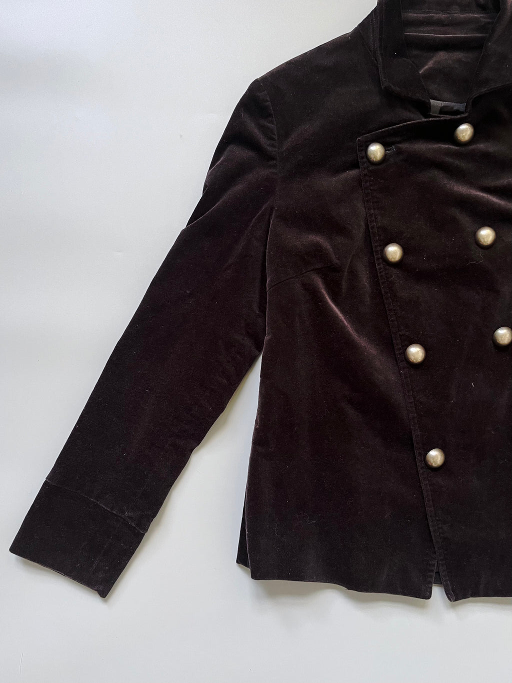 Made in Japan Black Velvet Buttons Coat