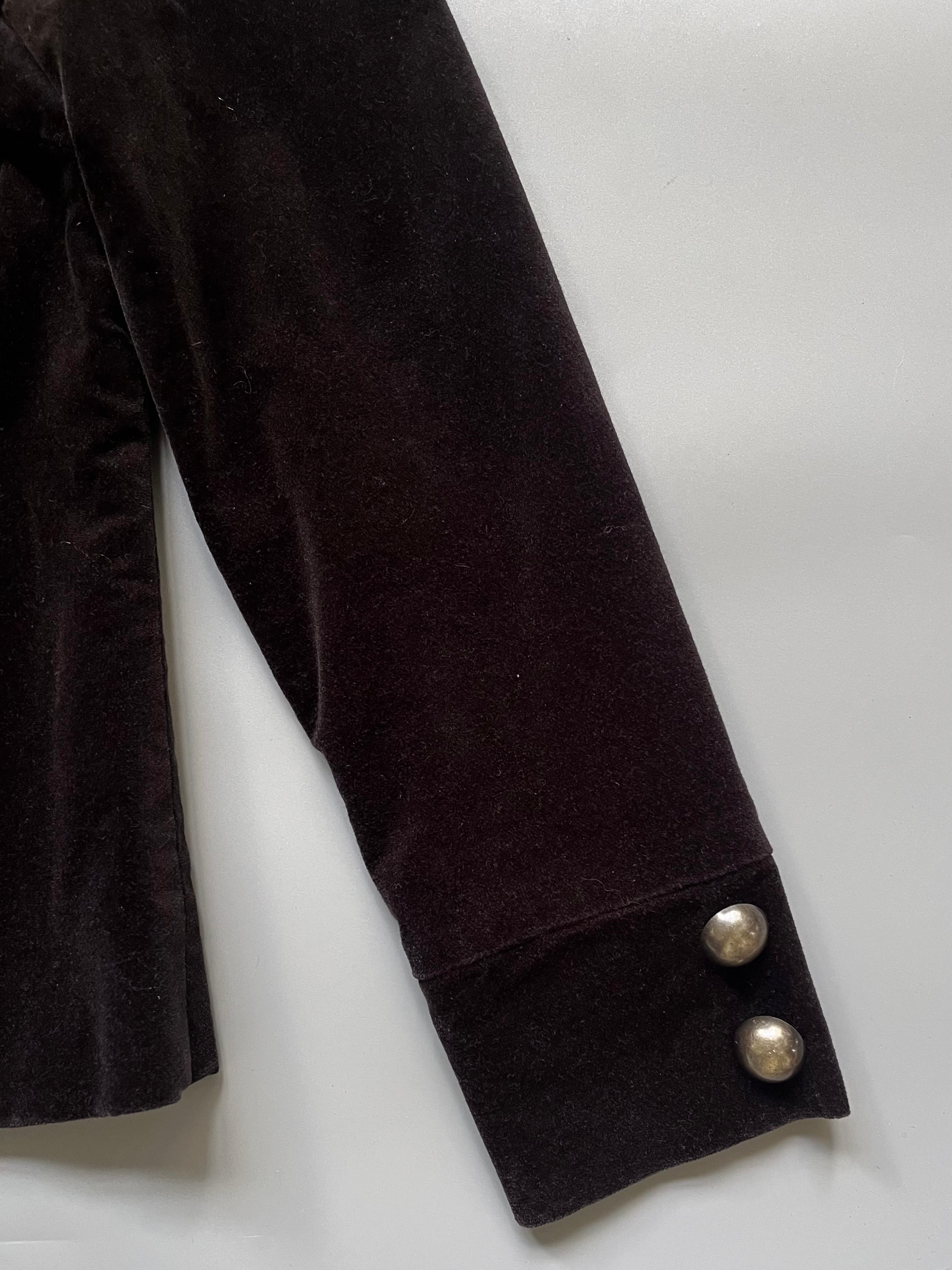 Made in Japan Black Velvet Buttons Coat