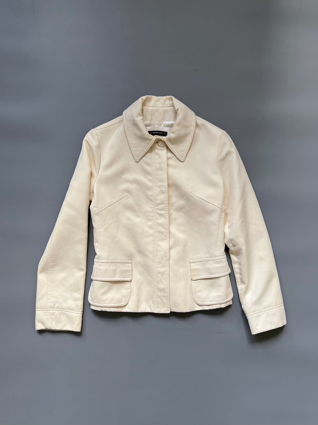 Plein Sud Ecru Crop Blazer Jacket