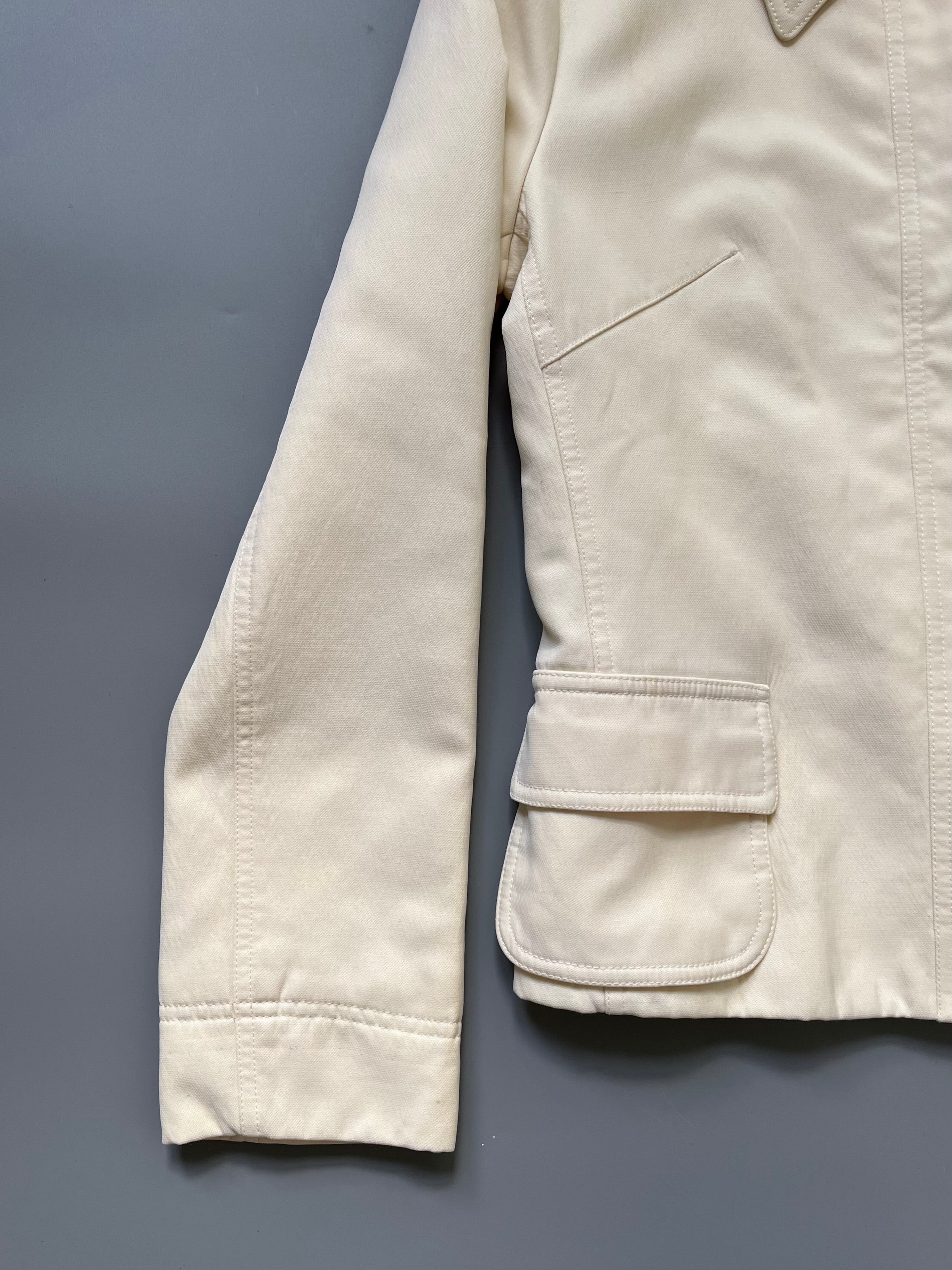 Plein Sud Ecru Crop Blazer Jacket