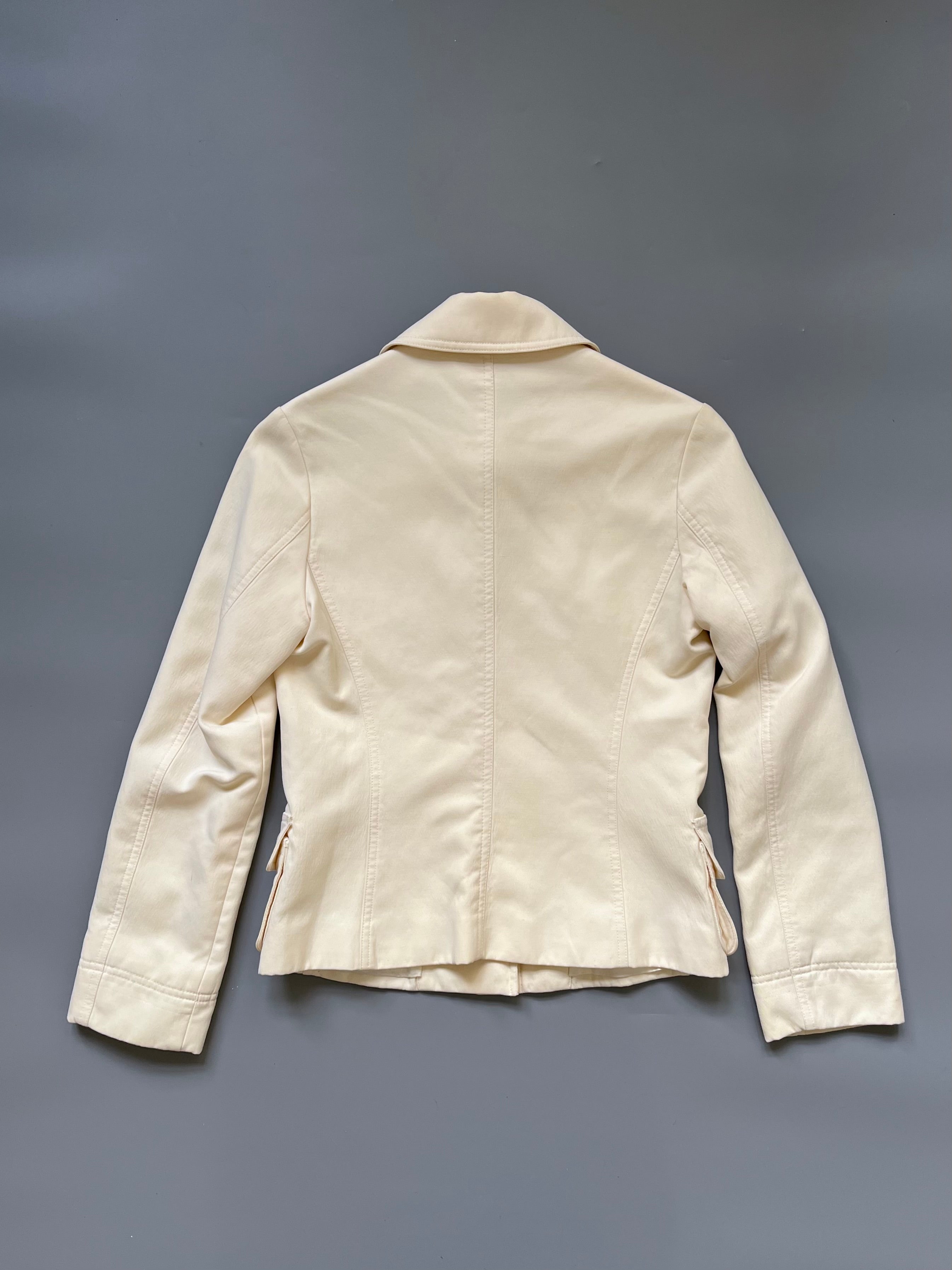 Plein Sud Ecru Crop Blazer Jacket