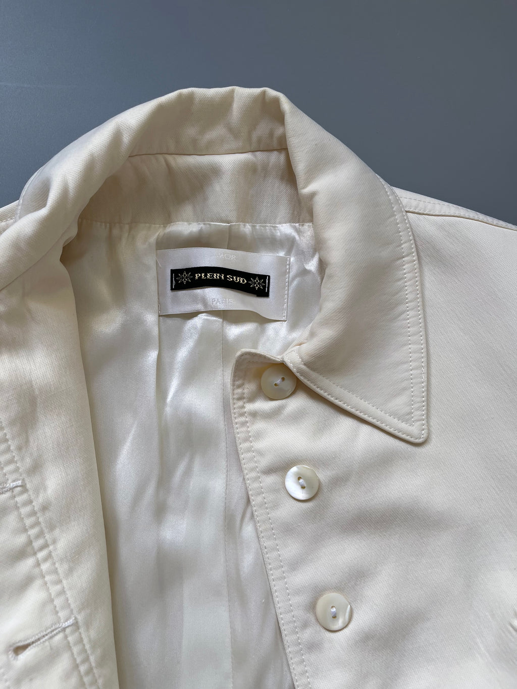 Plein Sud Ecru Crop Blazer Jacket