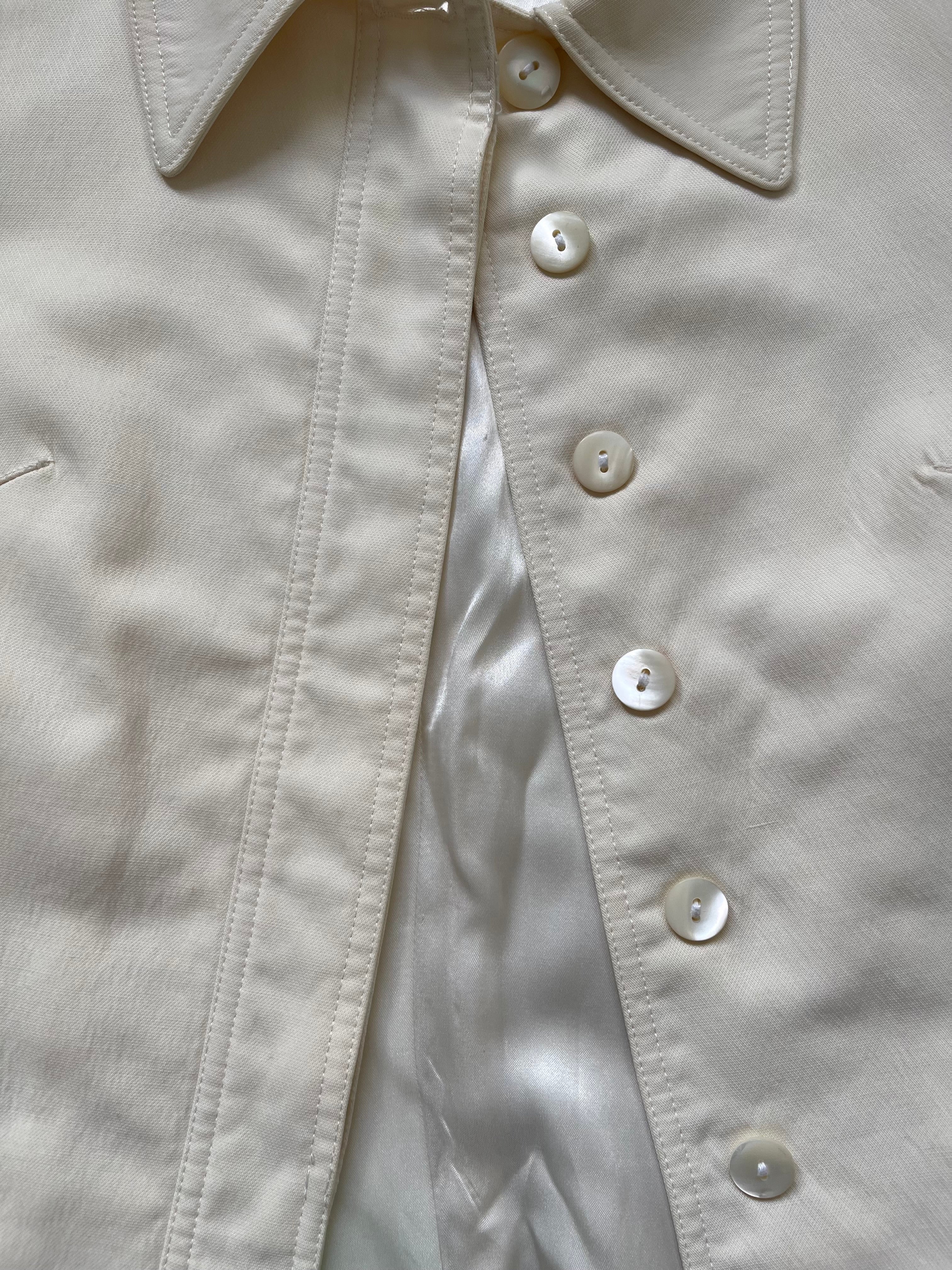 Plein Sud Ecru Crop Blazer Jacket