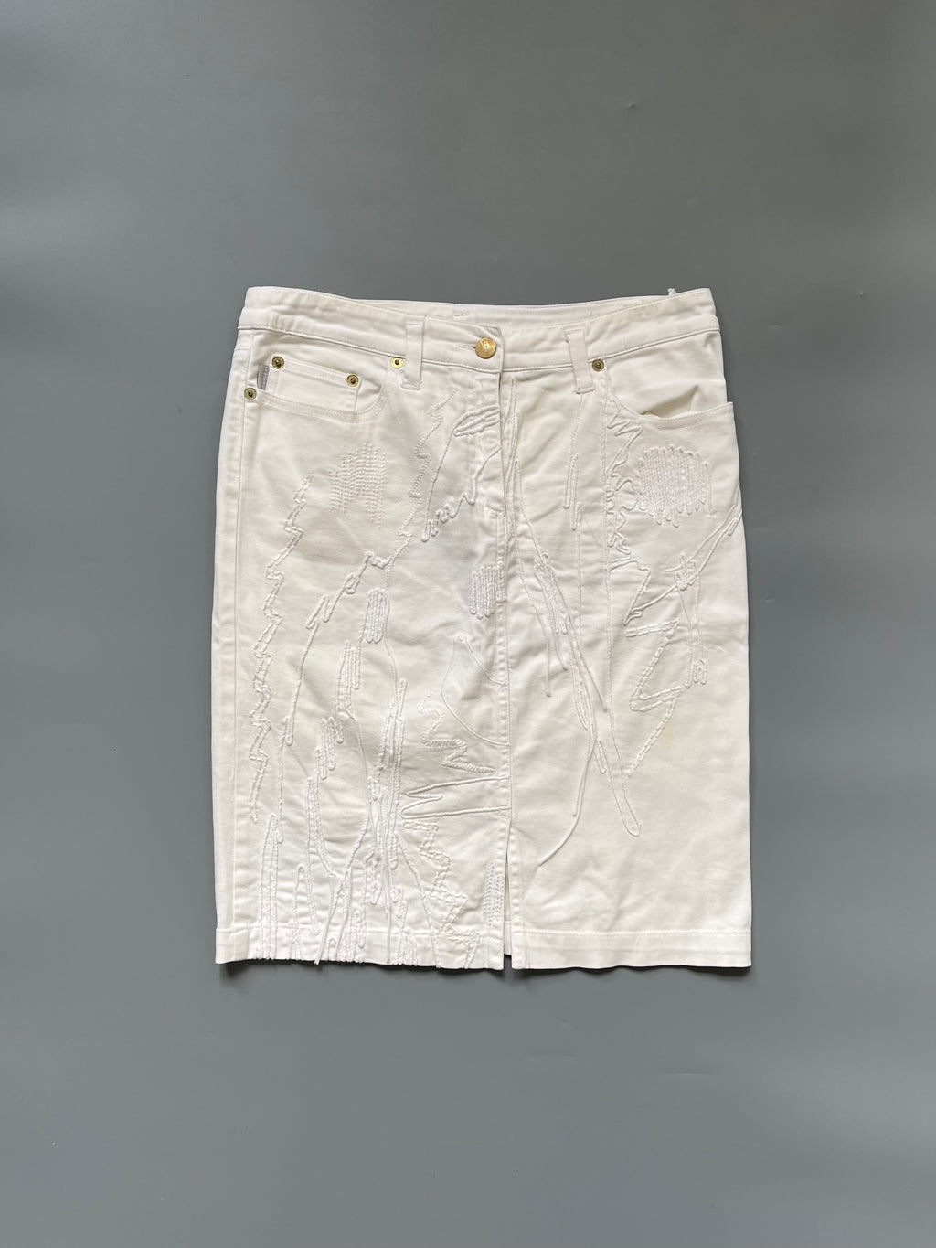 Iceberg White Denim Skirt