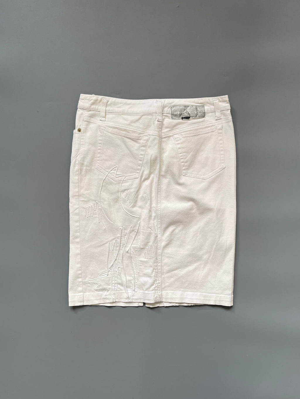 Iceberg White Denim Skirt