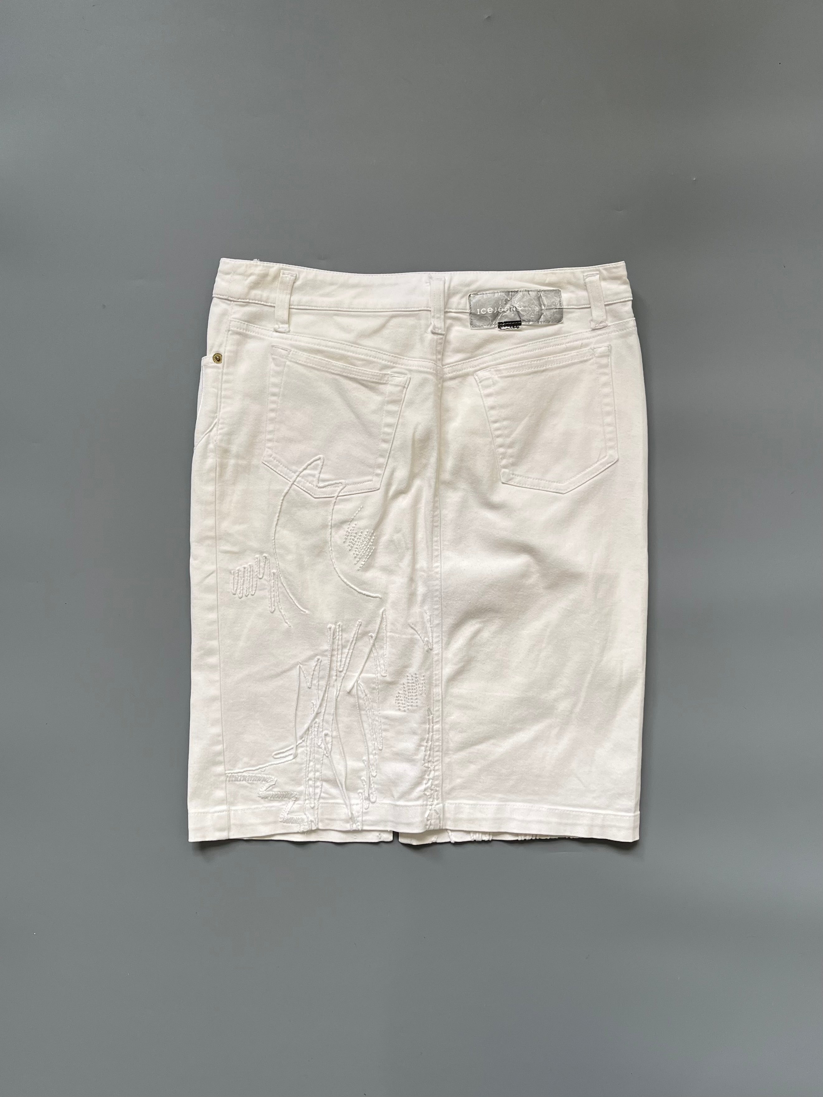 Iceberg White Denim Skirt