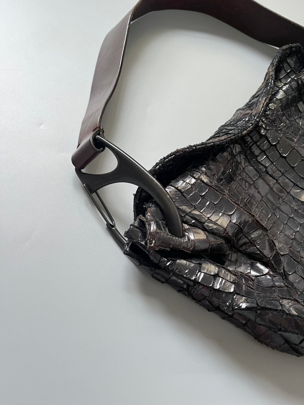Francesco Biasia Croc Pattern Shoulder Bag