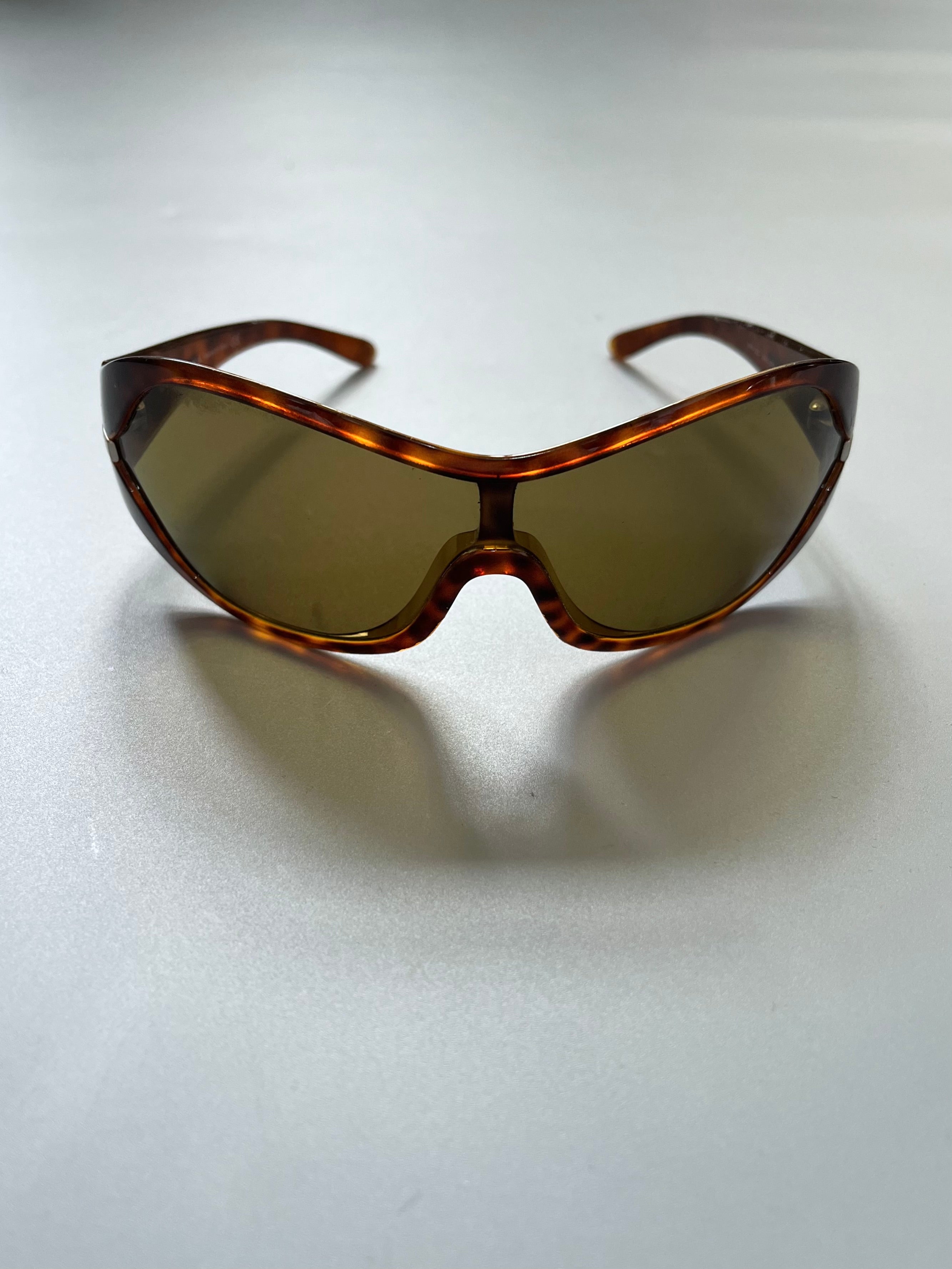 Prada SPR12G Oversized Brown Tortoise Goggle Sunglasses