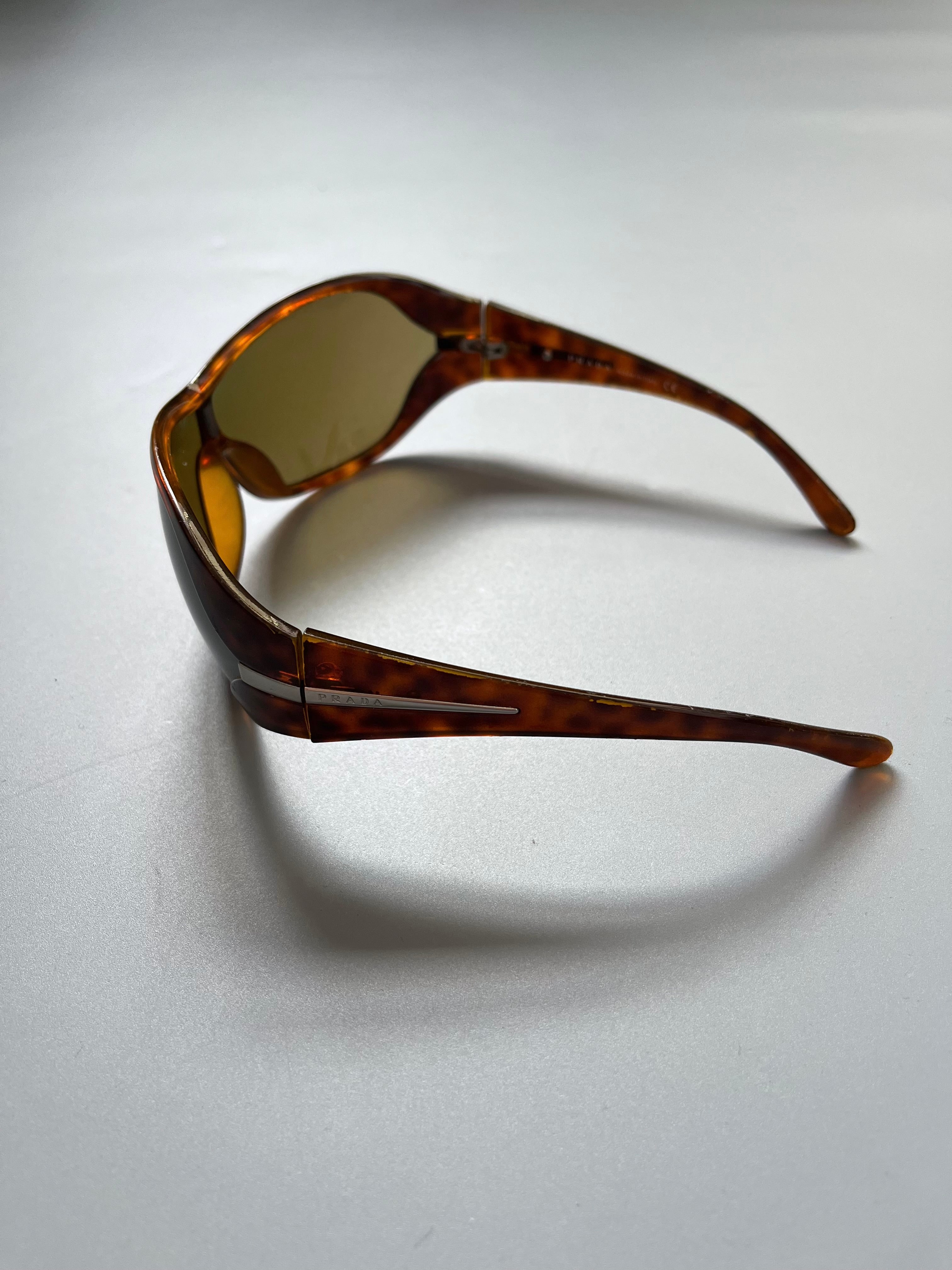Prada SPR12G Oversized Brown Tortoise Goggle Sunglasses