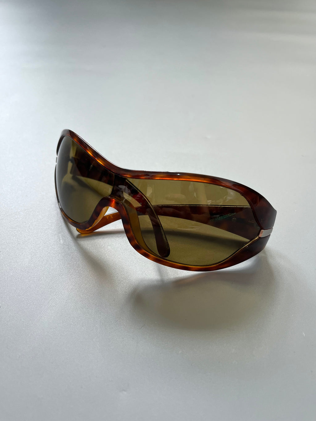 Prada SPR12G Oversized Brown Tortoise Goggle Sunglasses