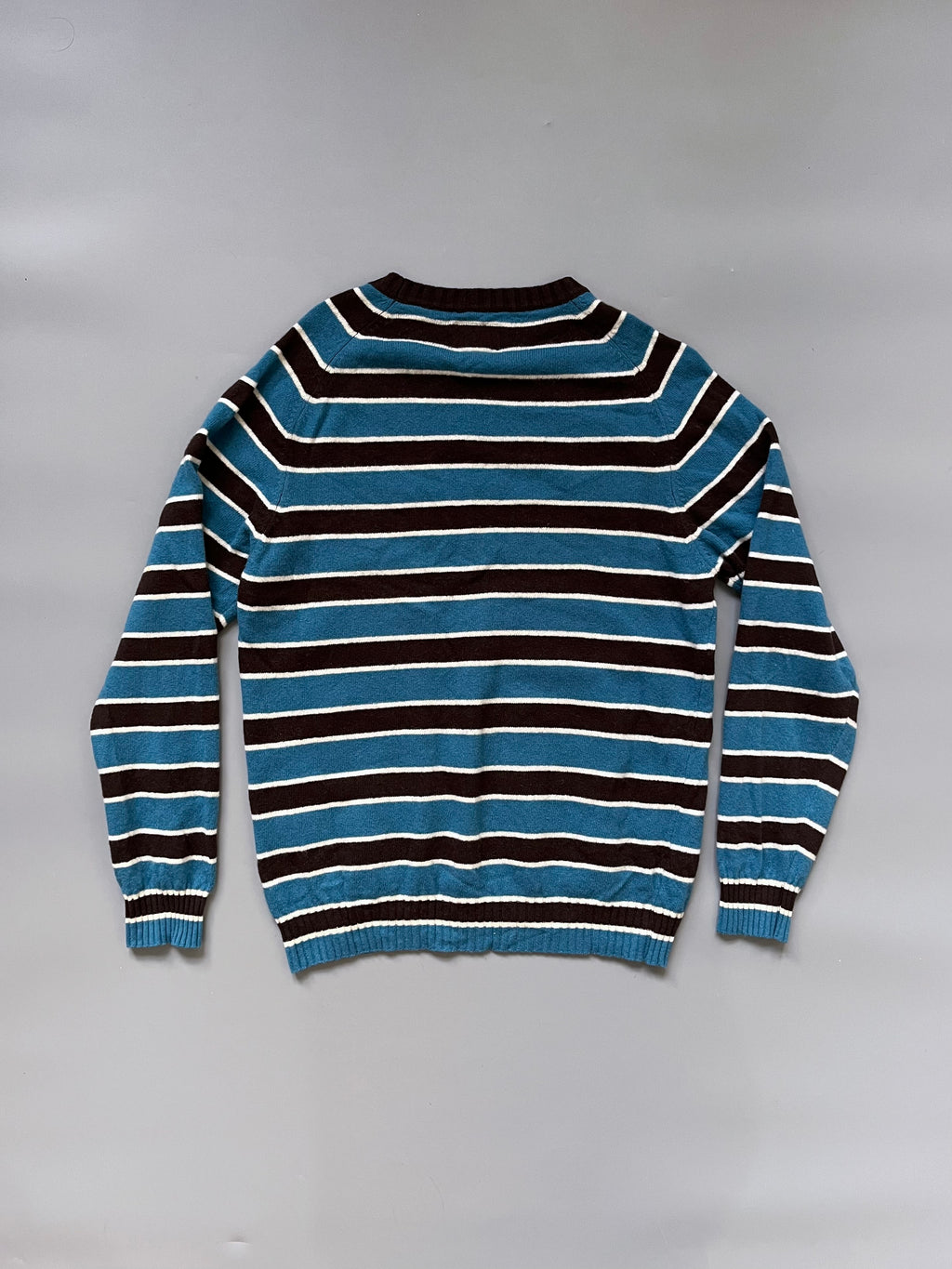 Energie Brown/Blue Stripes Crew Neck Sweater