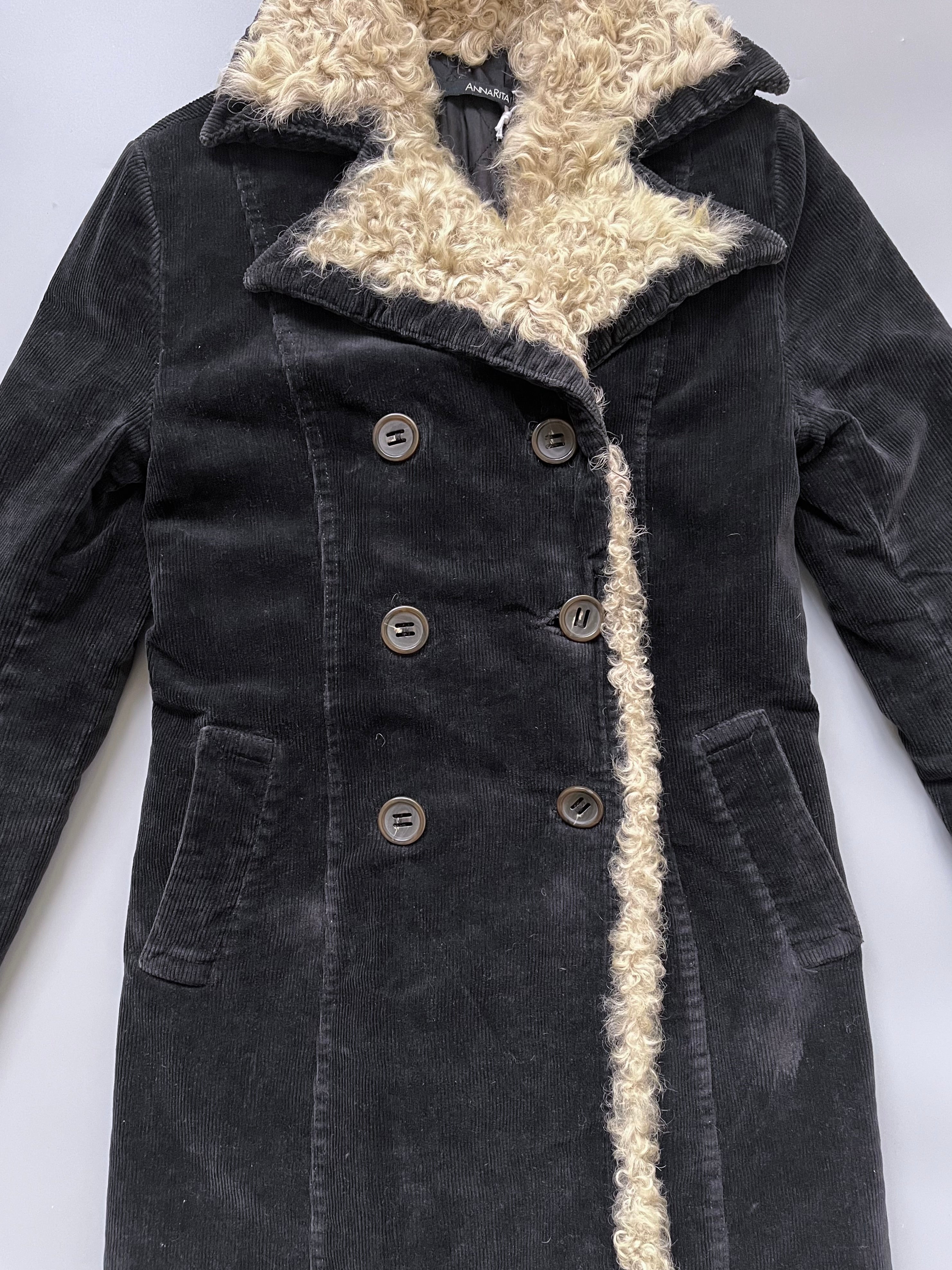 Anna Rita N Double Breasted Suede Long Coat