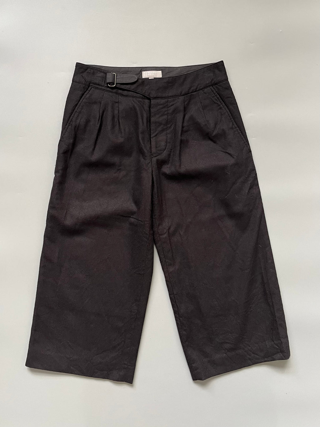 Margret Howell Black Wool Knee Length Shorts