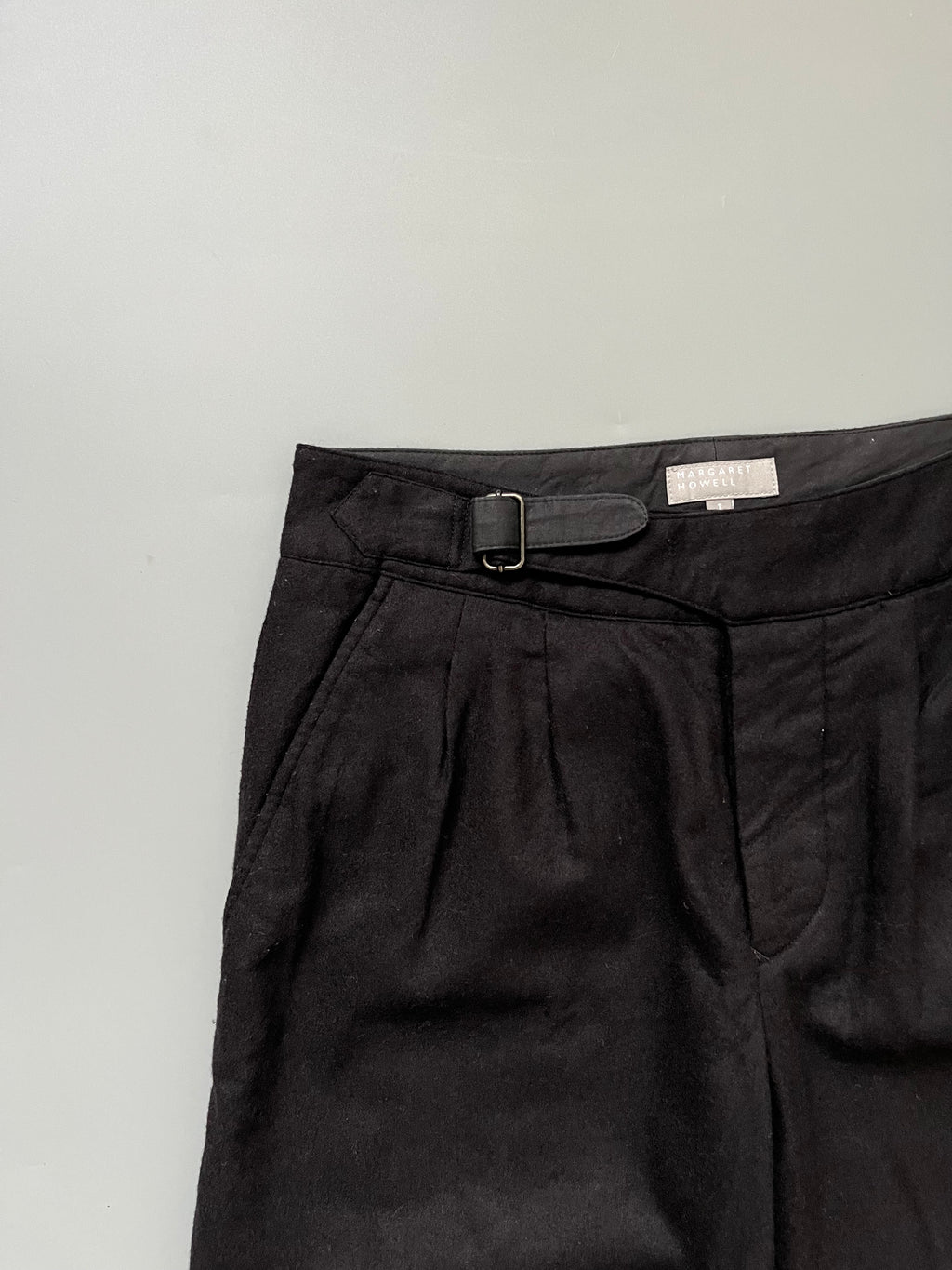 Margret Howell Black Wool Knee Length Shorts
