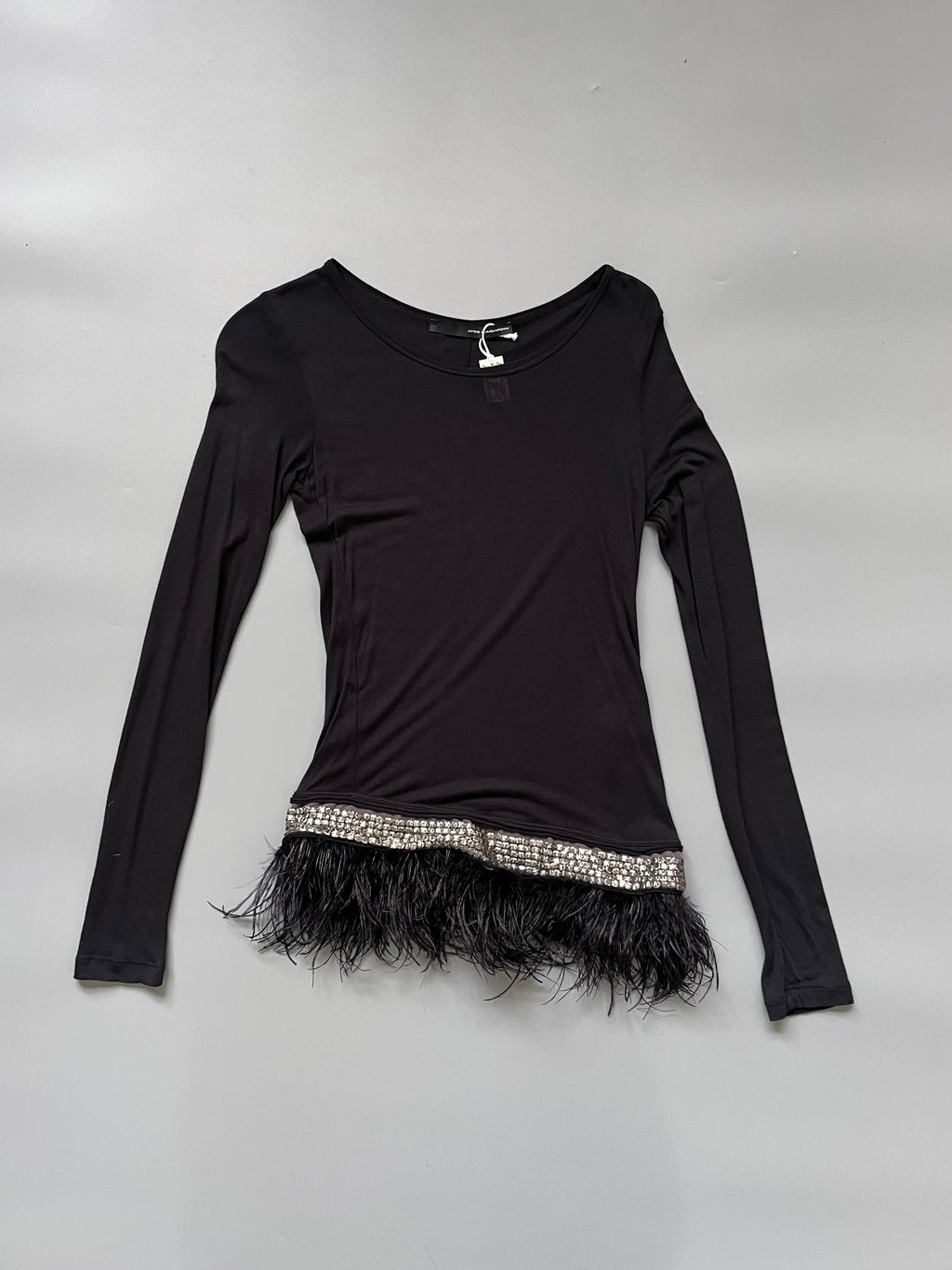 Atos Lombardini Feather Trimmed Cotton Top