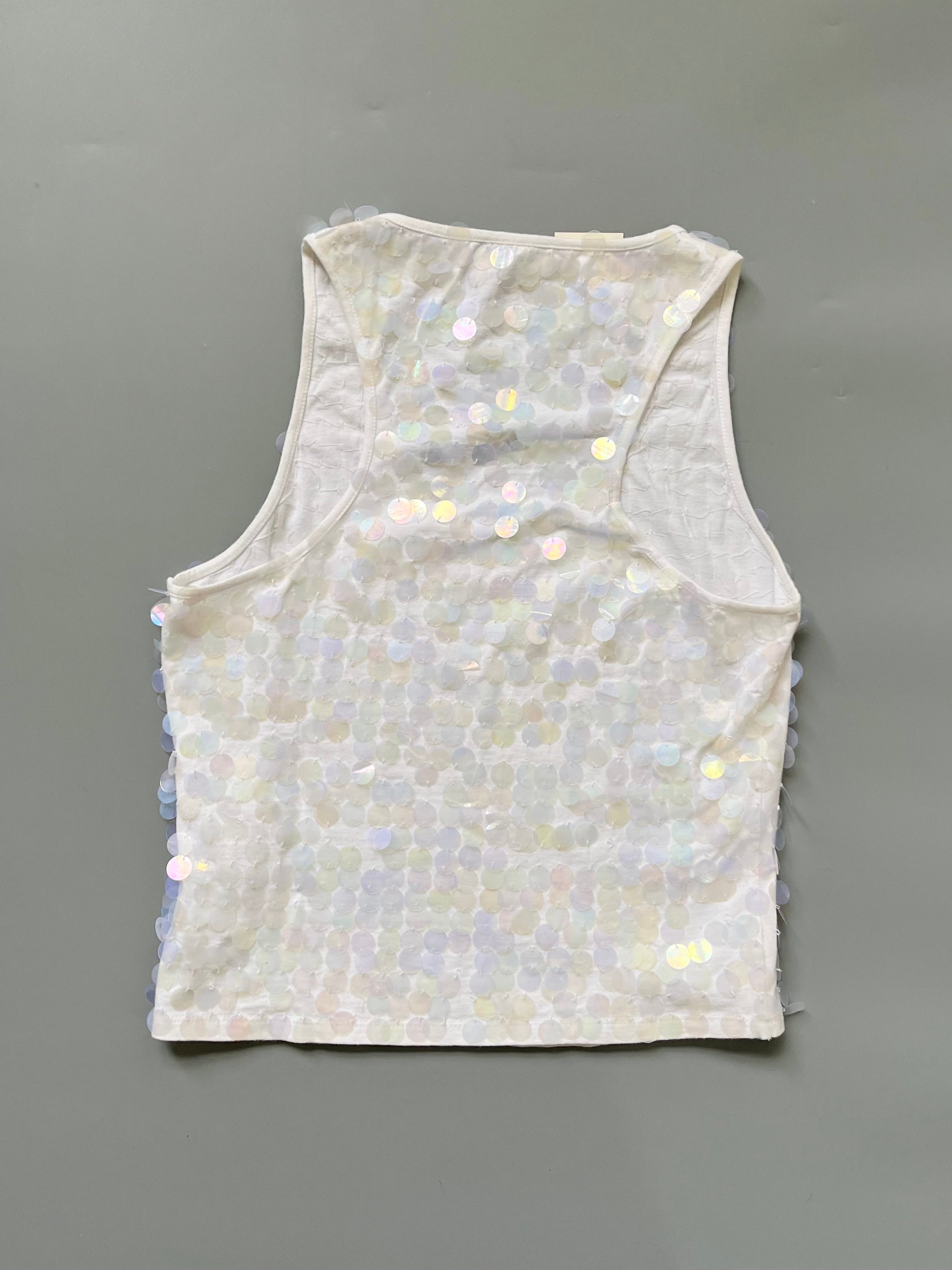 Max&Co White Sequins Tank