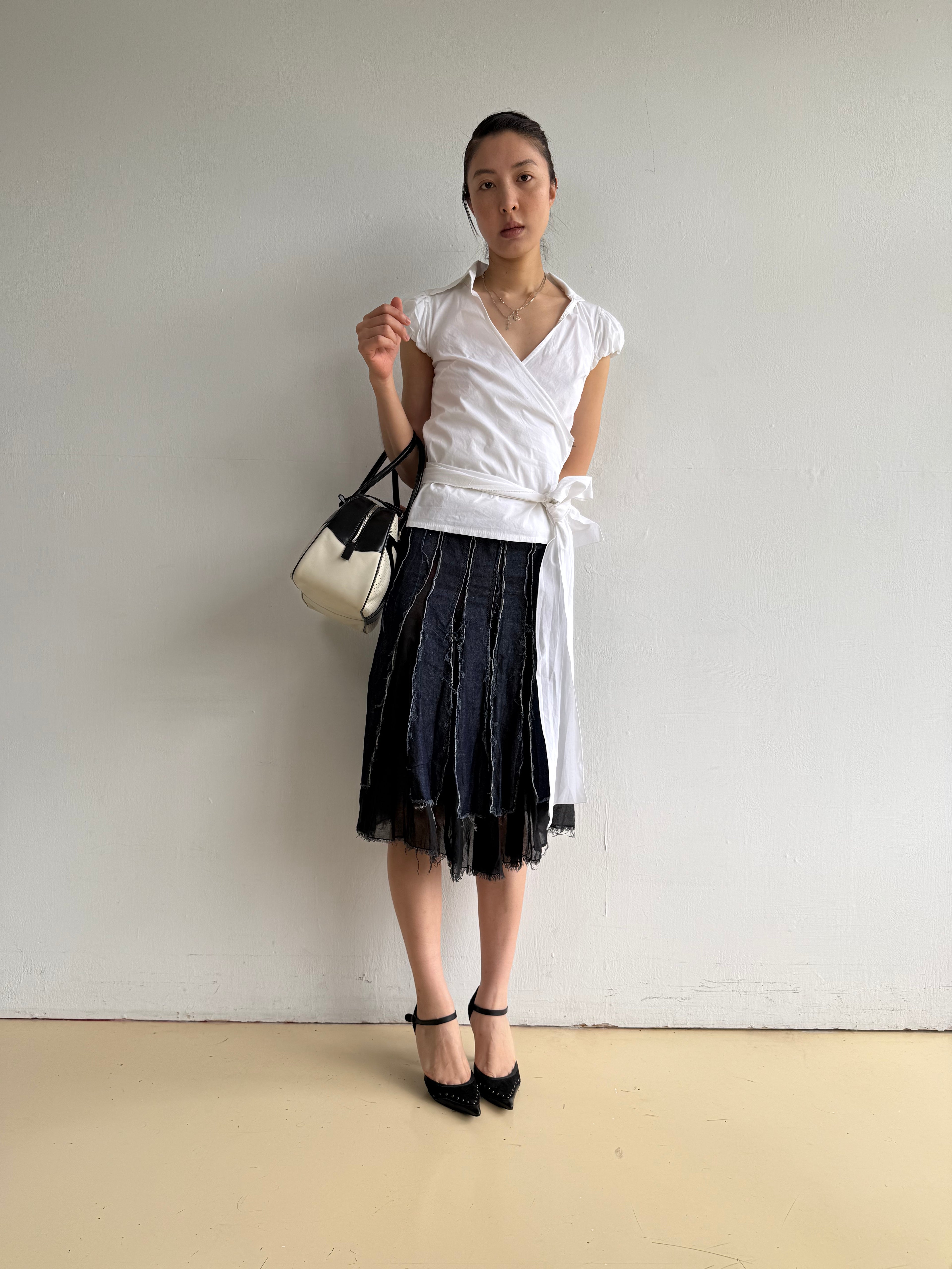 White Cotton Belted Shirt