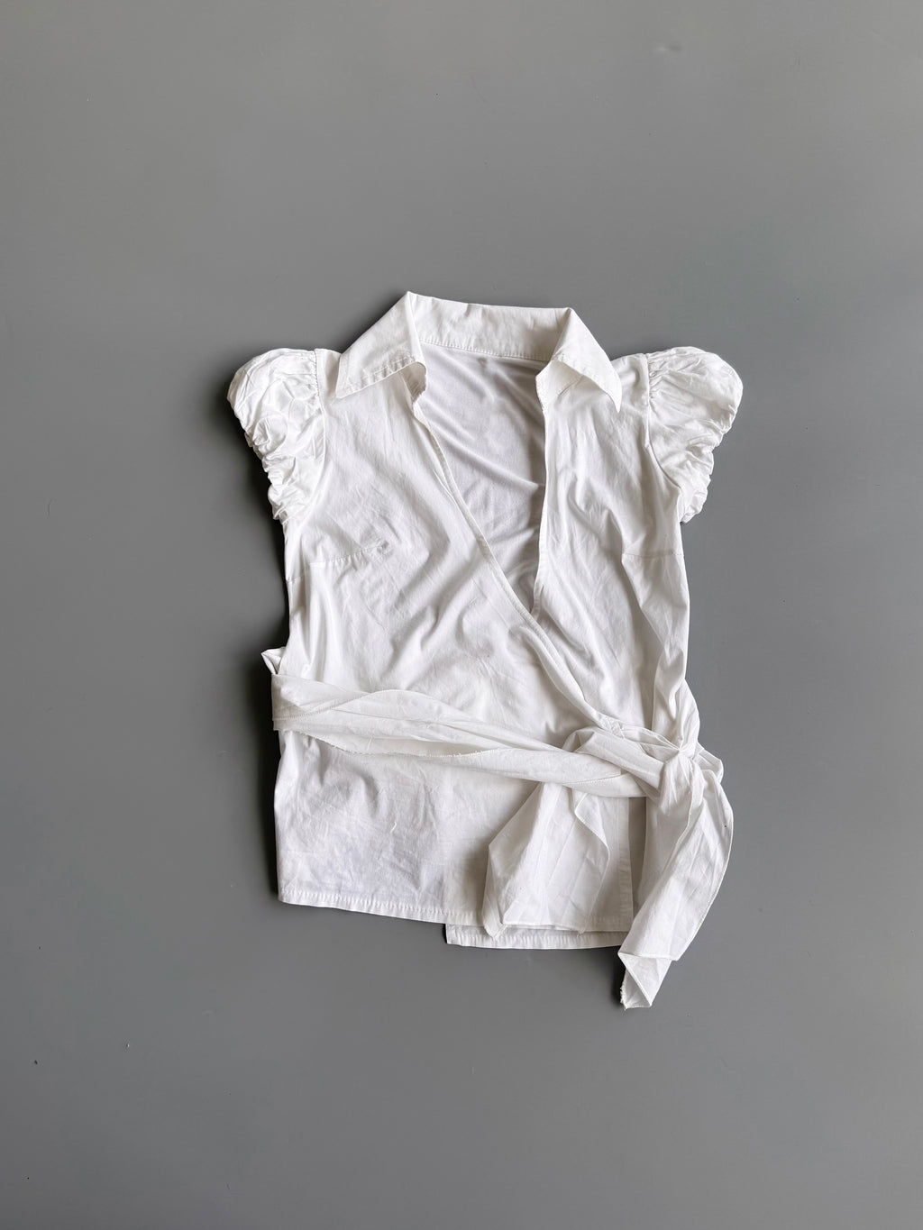 White Cotton Belted Shirt