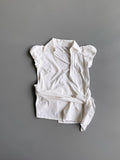 White Cotton Belted Shirt