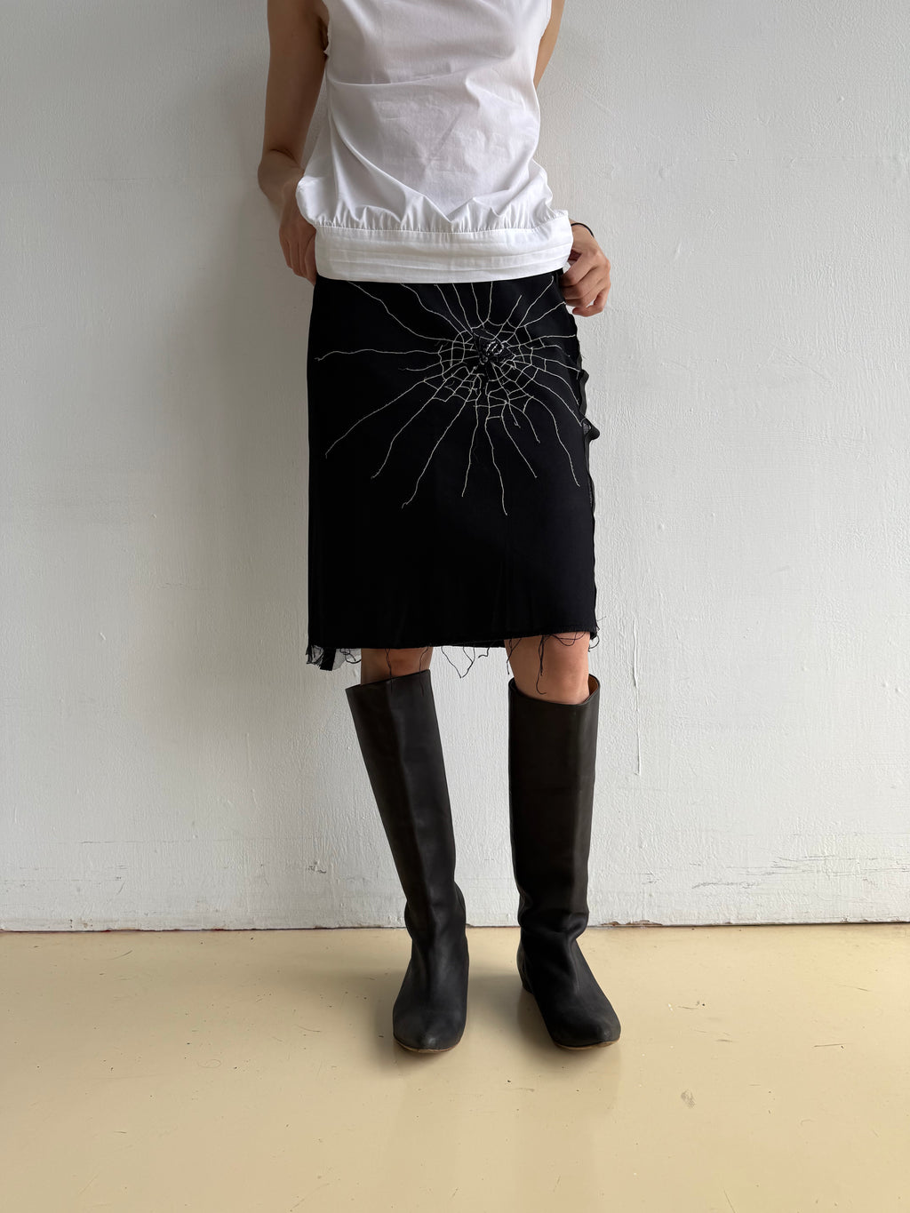 Black Sheer Layered Spider Skirt
