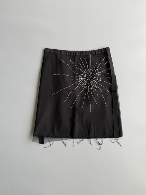 Black Sheer Layered Spider Skirt