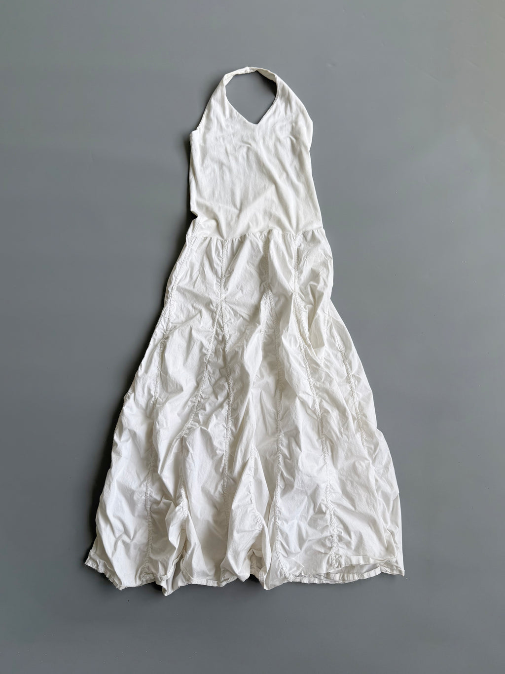 White Halter Neck Maxi Dress