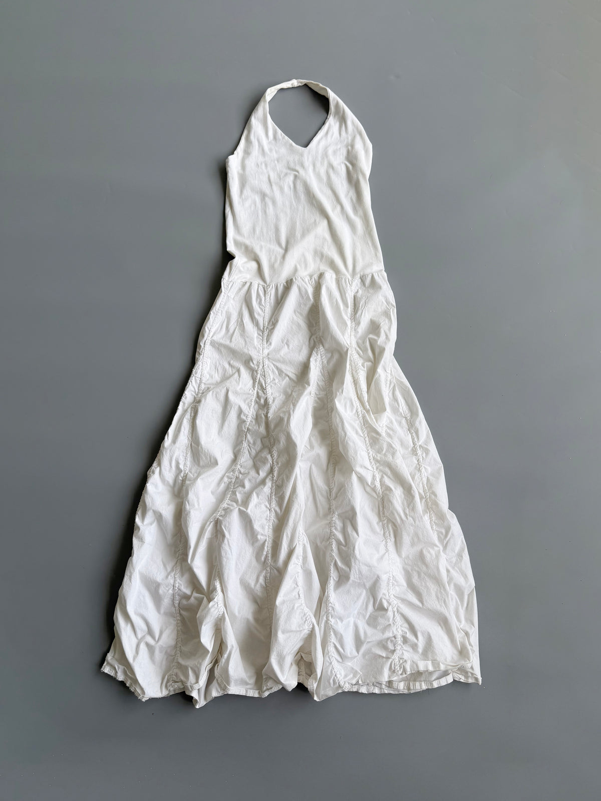 White Halter Neck Maxi Dress