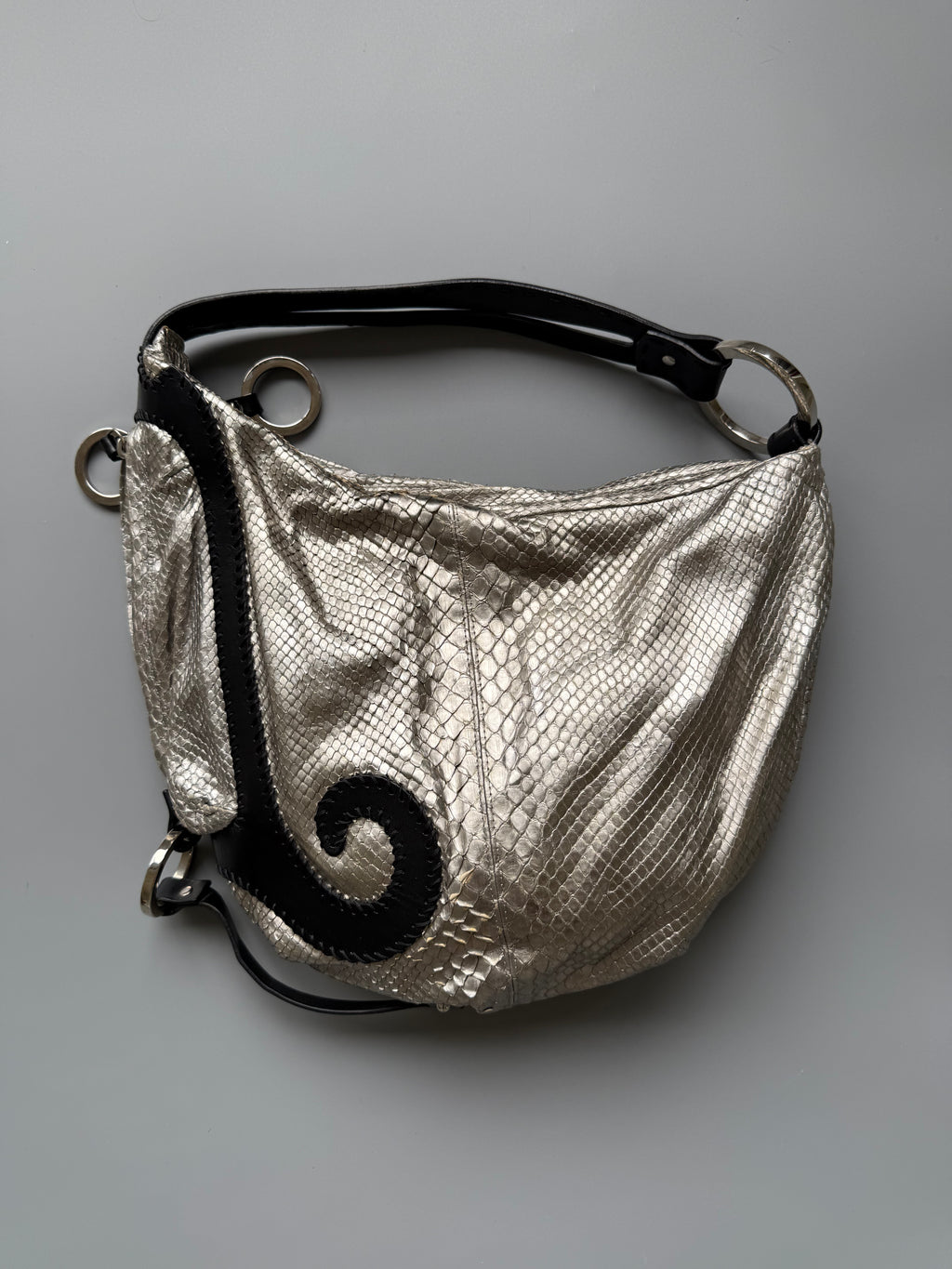 Fendi FW 2003 Silver Python Oyster Bag