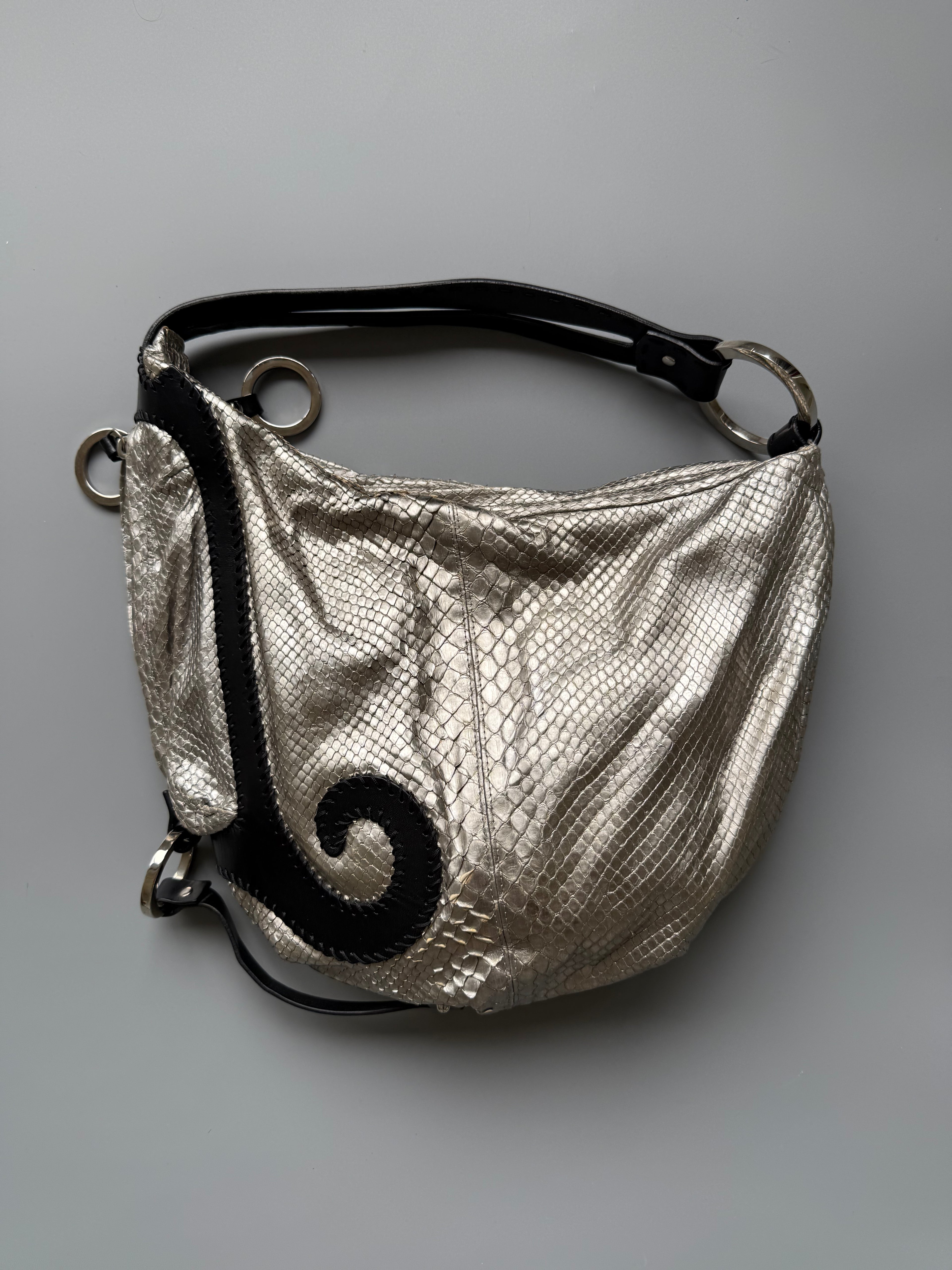 Fendi FW 2003 Silver Python Oyster Bag
