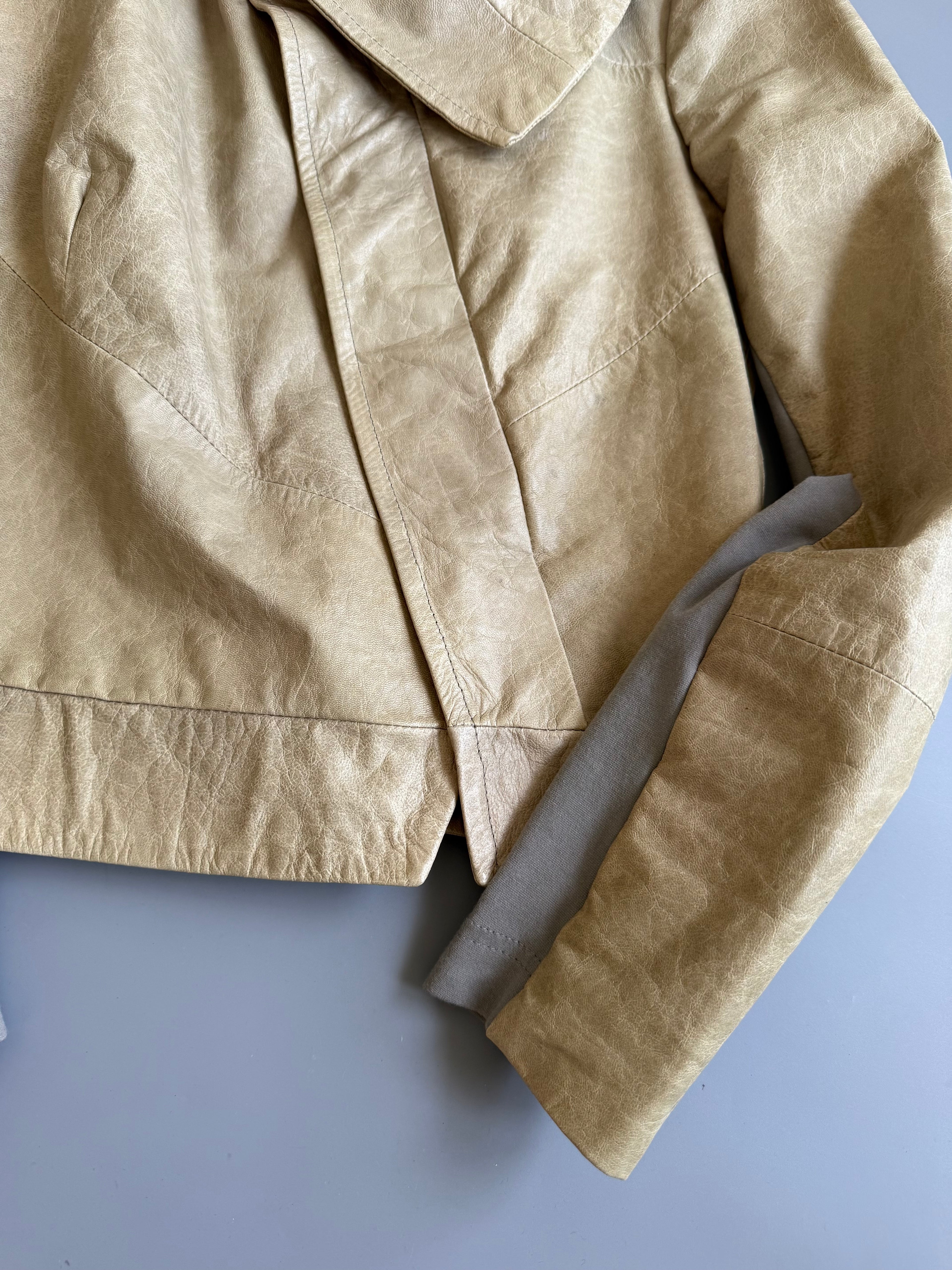 Beige Leather Jacket