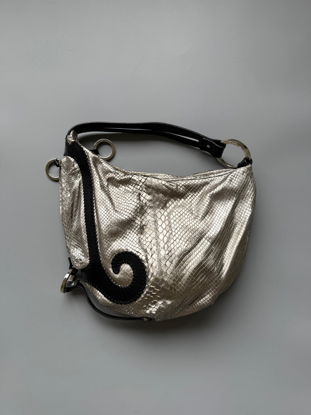 Fendi FW 2003 Silver Python Oyster Bag