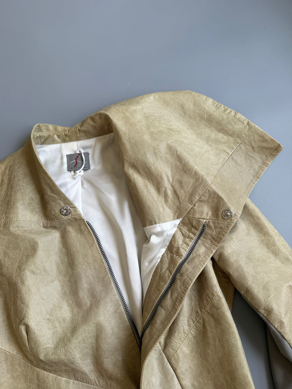 Beige Leather Jacket