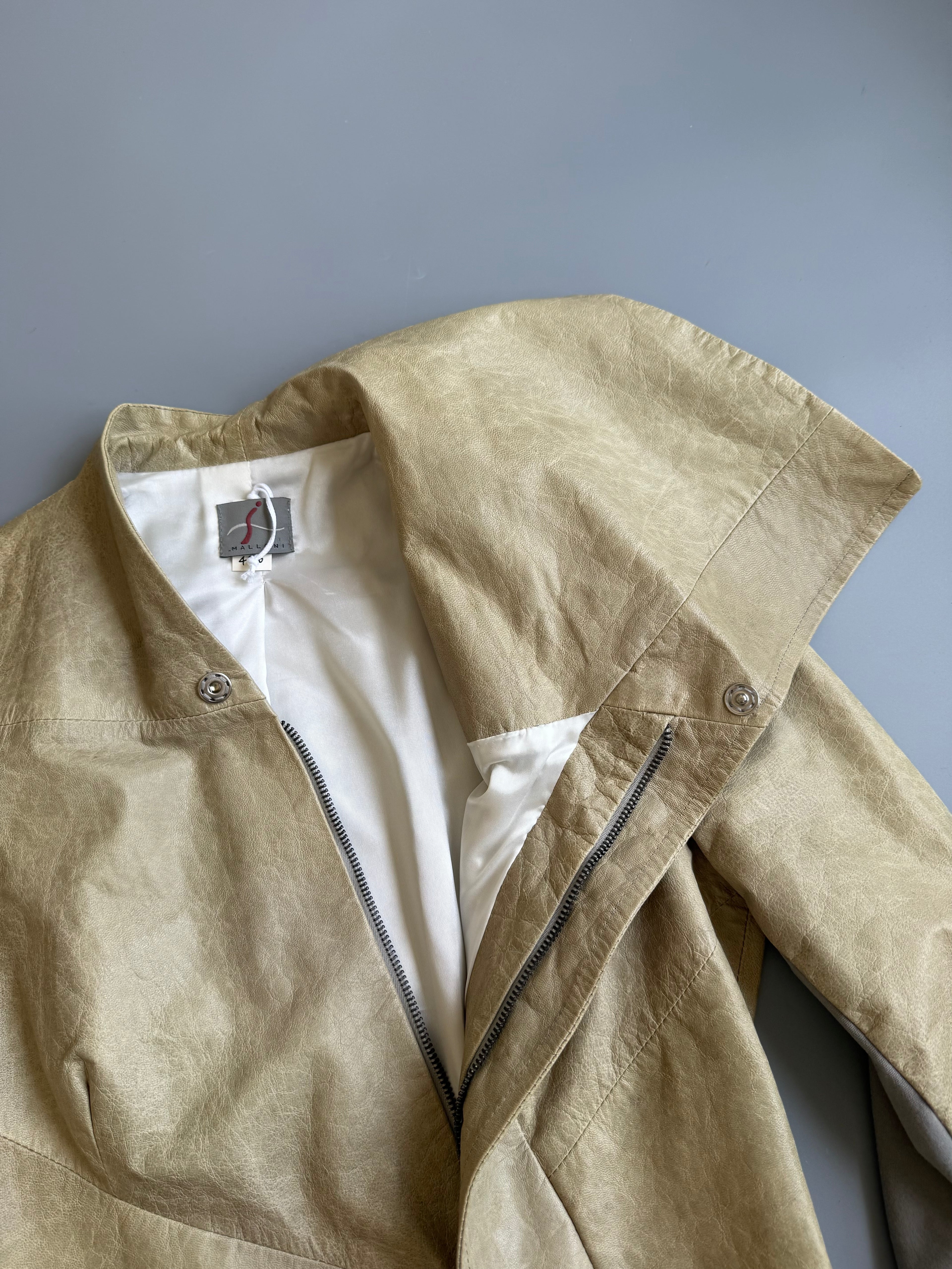 Beige Leather Jacket