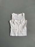 White Cotton Ruffle Top
