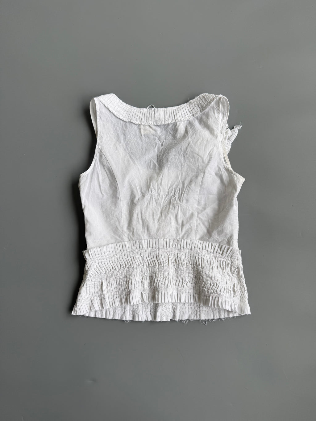 White Cotton Ruffle Top