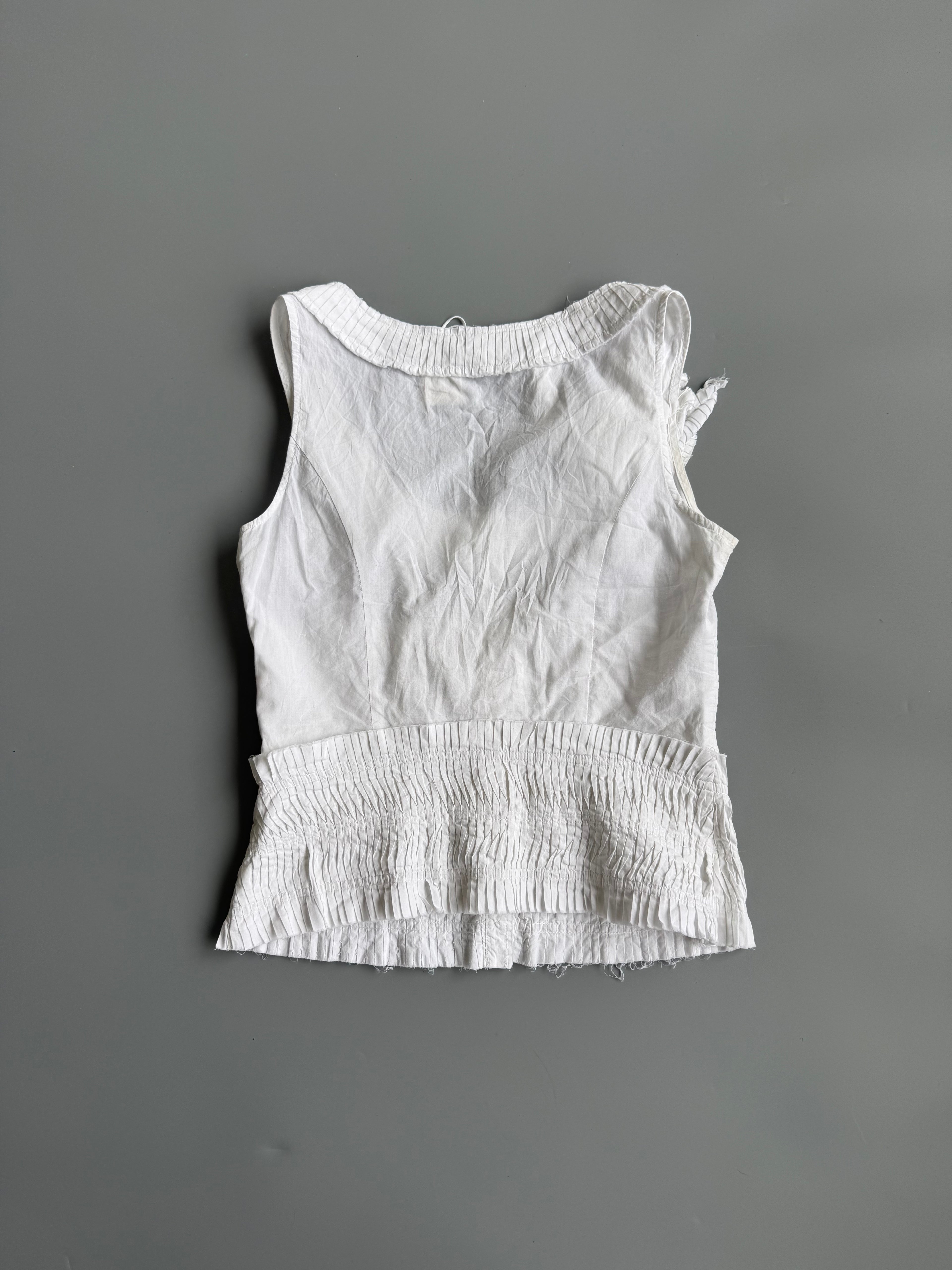 White Cotton Ruffle Top