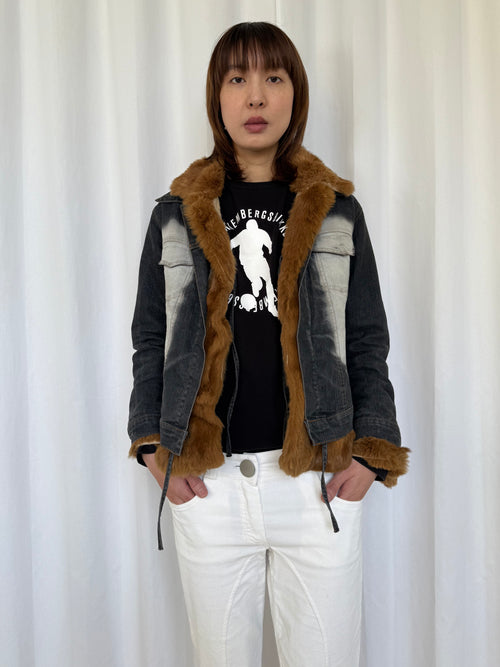 Atos Lombardini Fur Lining Denim Jacket