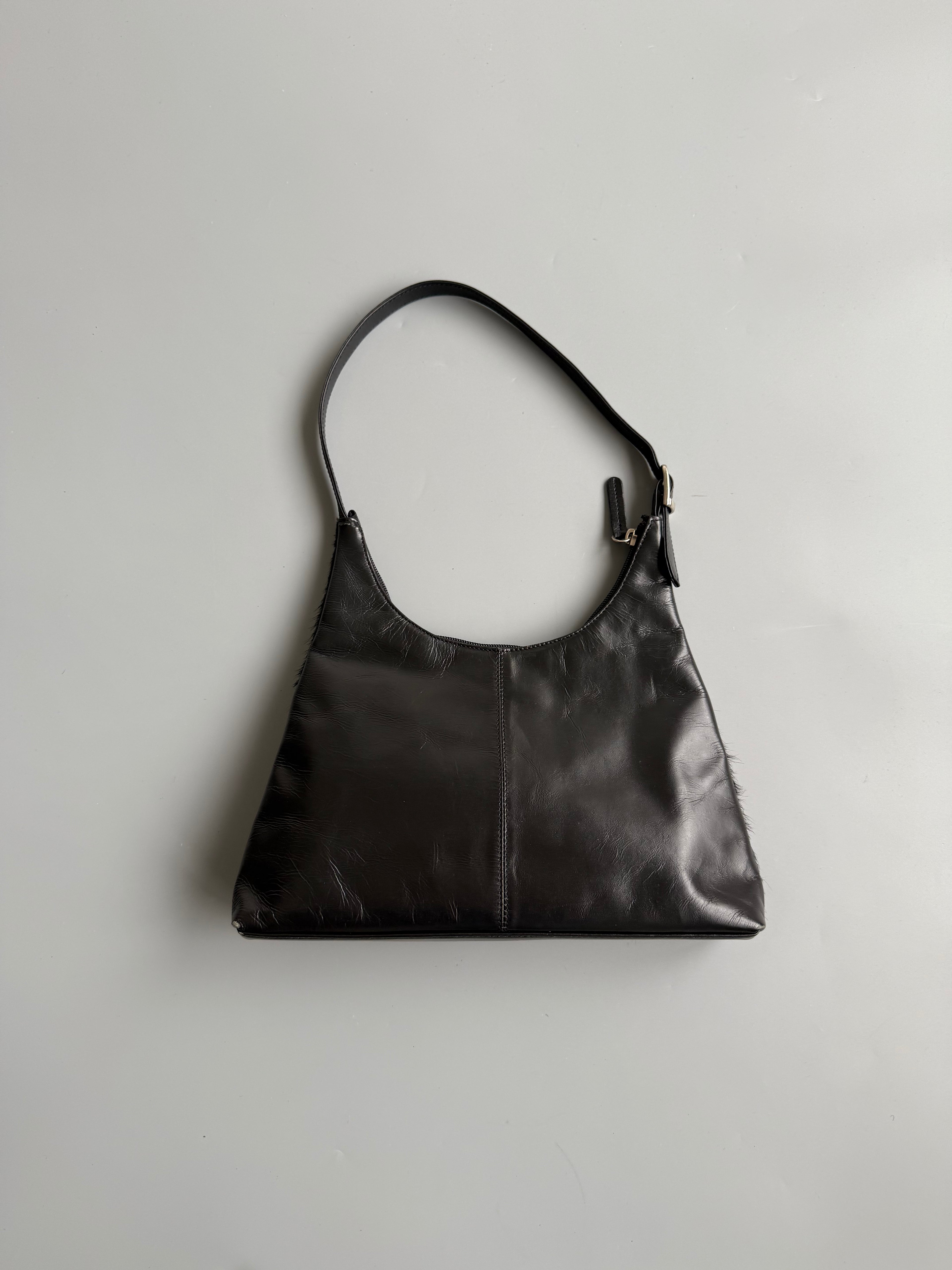 Black Cowhide Fur Leather Bag