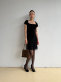 Black Velvet Empire Dress