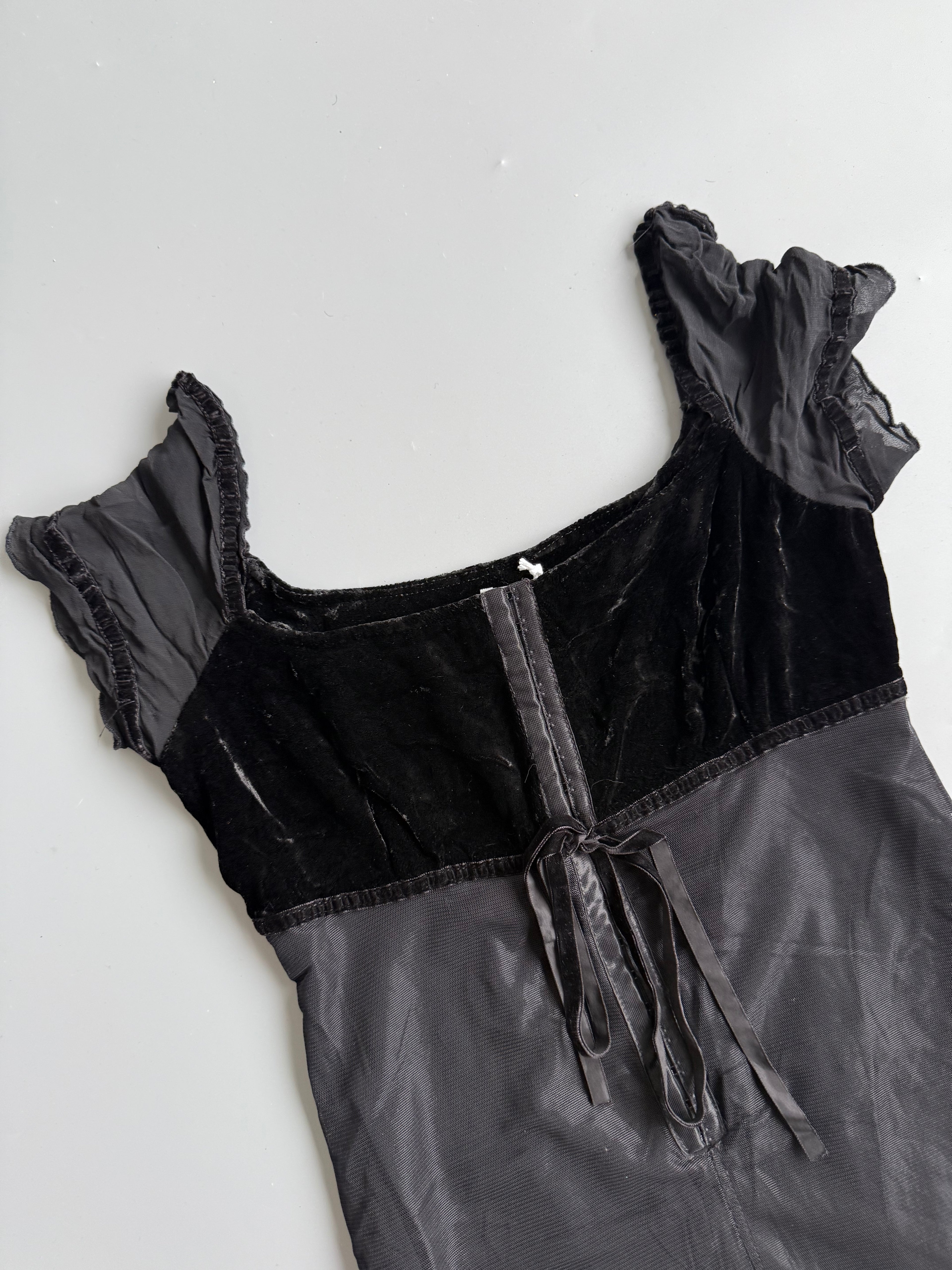 Black Velvet Empire Dress