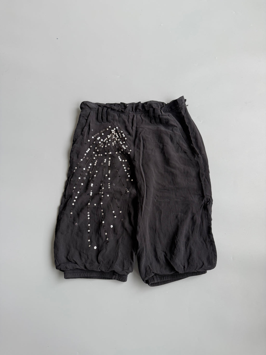 Black Sheer Sequin Shorts