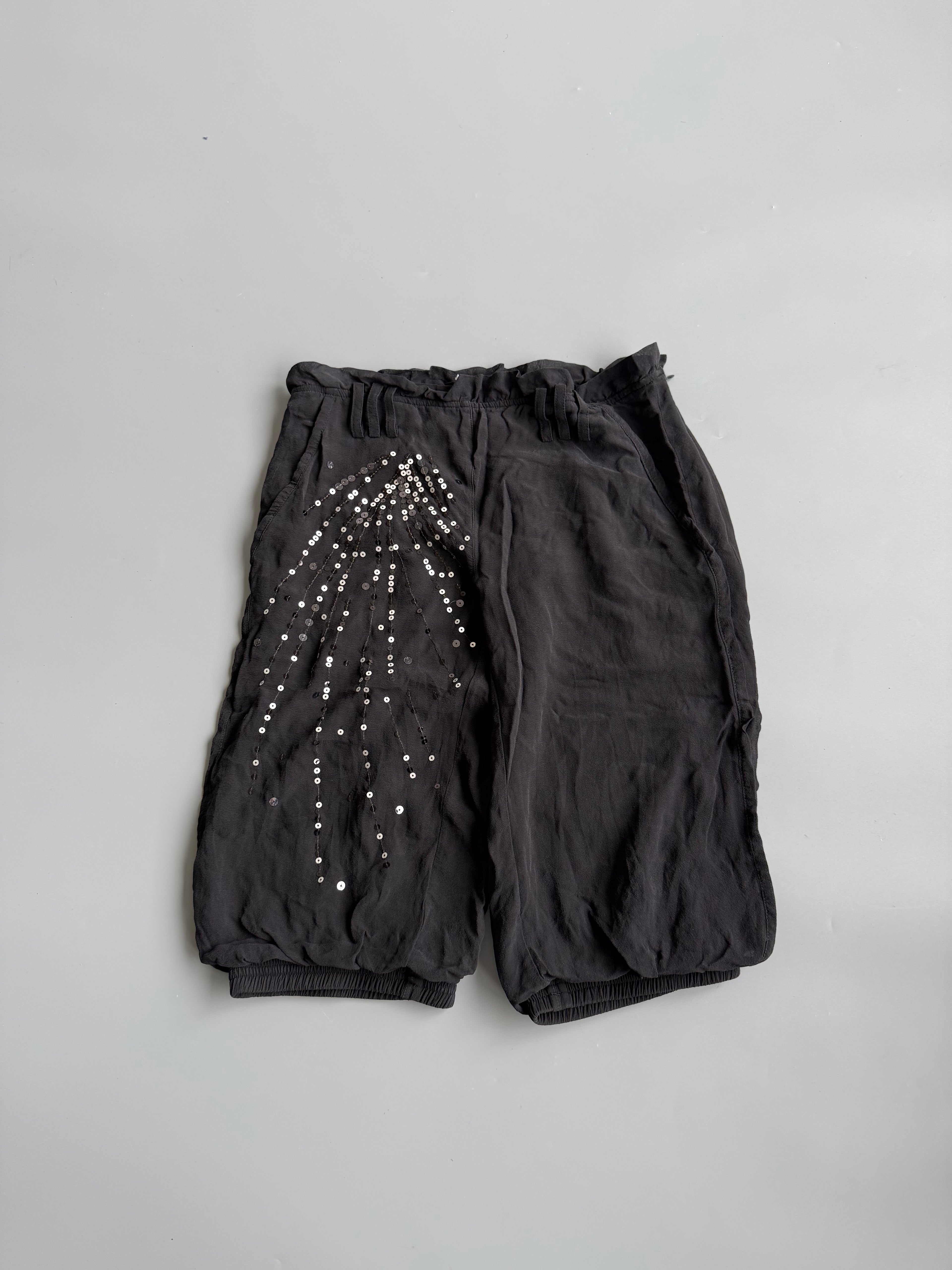 Black Sheer Sequin Shorts