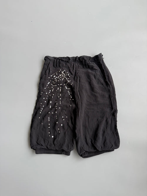 Black Sheer Sequin Shorts