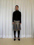 Made In Italy Gold Sequins Flare Skirt