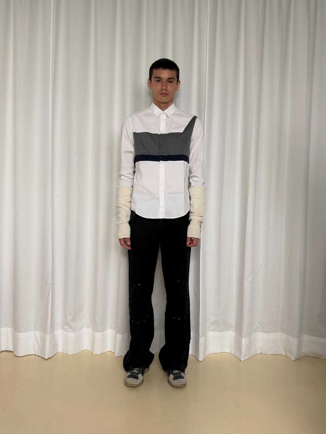 Prada Men’s America’s Club Navy/Grey Leather Sneakers
