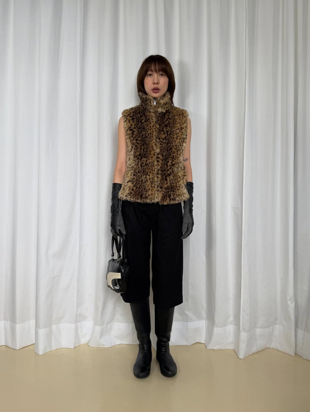Beta Leopard Faux Fur Vest