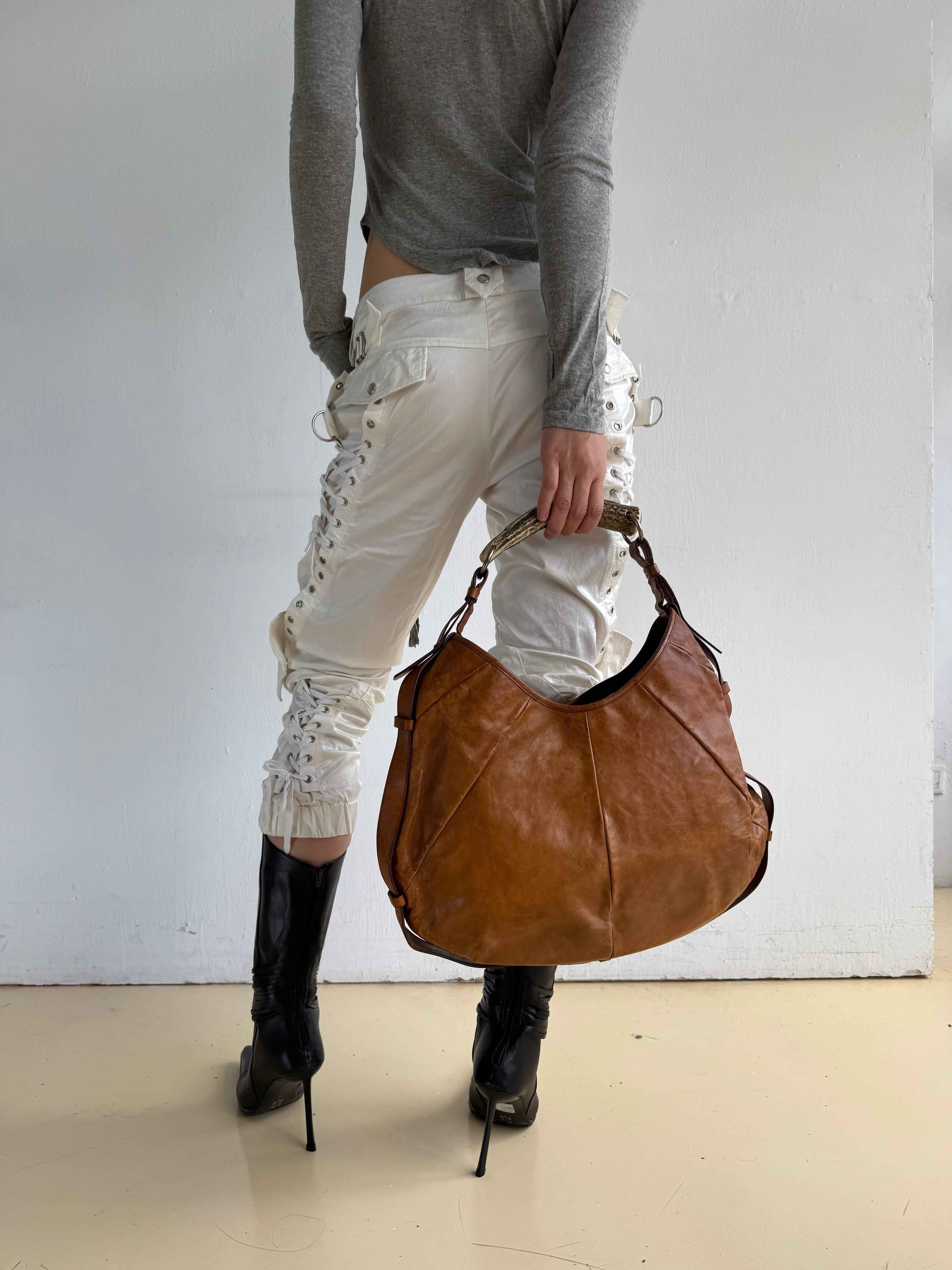 Yves Saint Laurent YSL Mombasa Caramel Leather Shoulder Bag