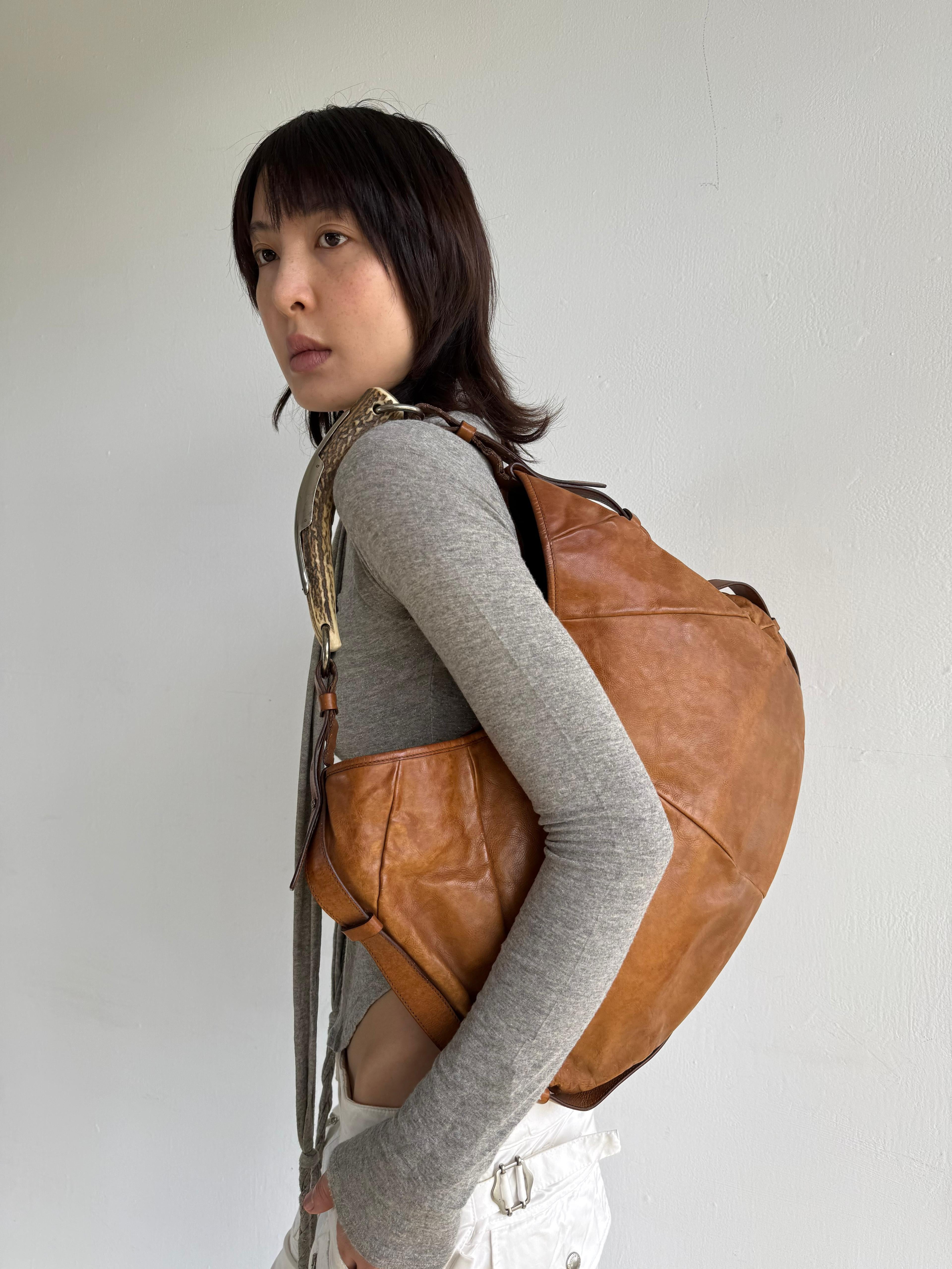 Yves Saint Laurent YSL Mombasa Caramel Leather Shoulder Bag
